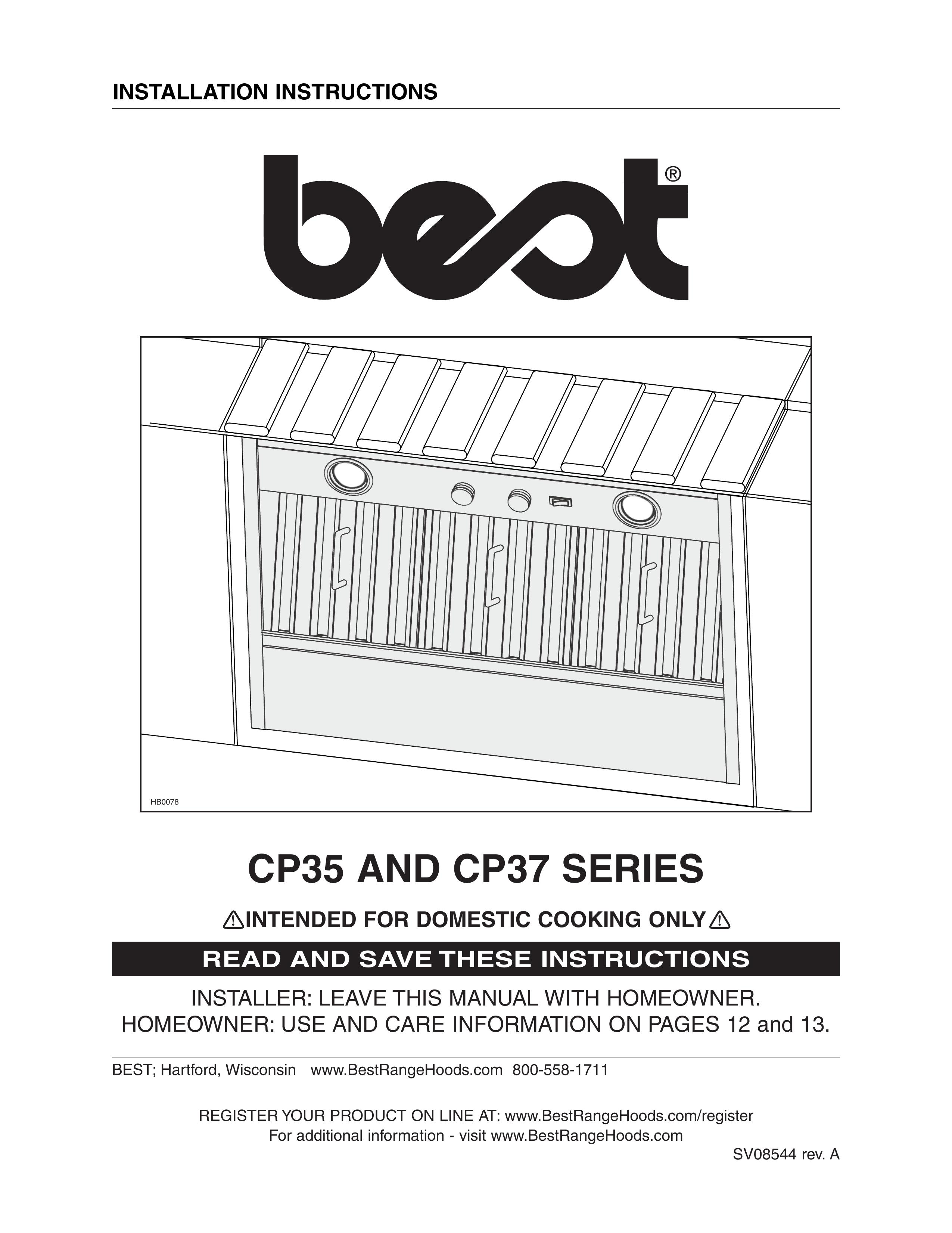 Best CP35 Ventilation Hood User Manual