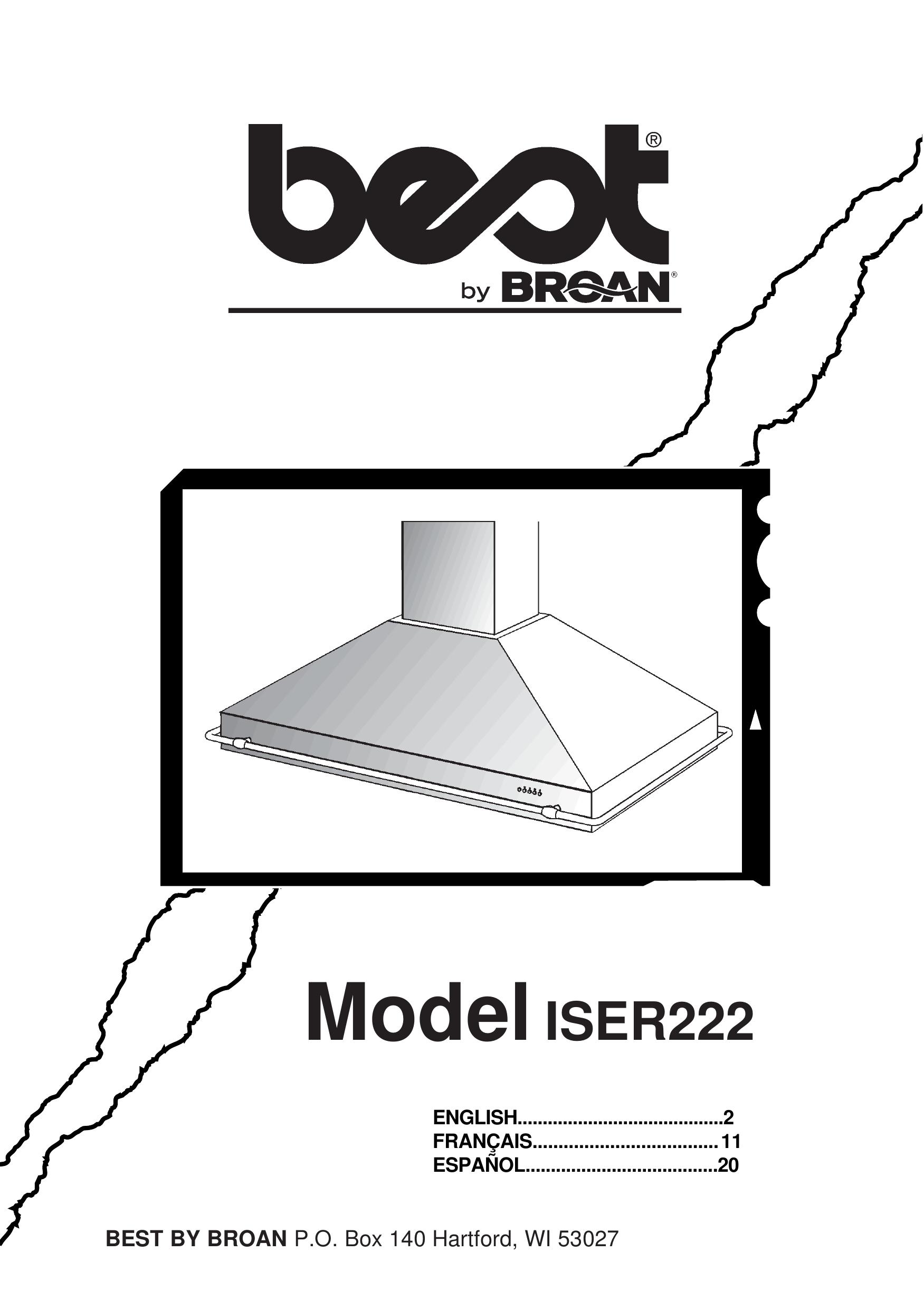 Best ISER222 Ventilation Hood User Manual