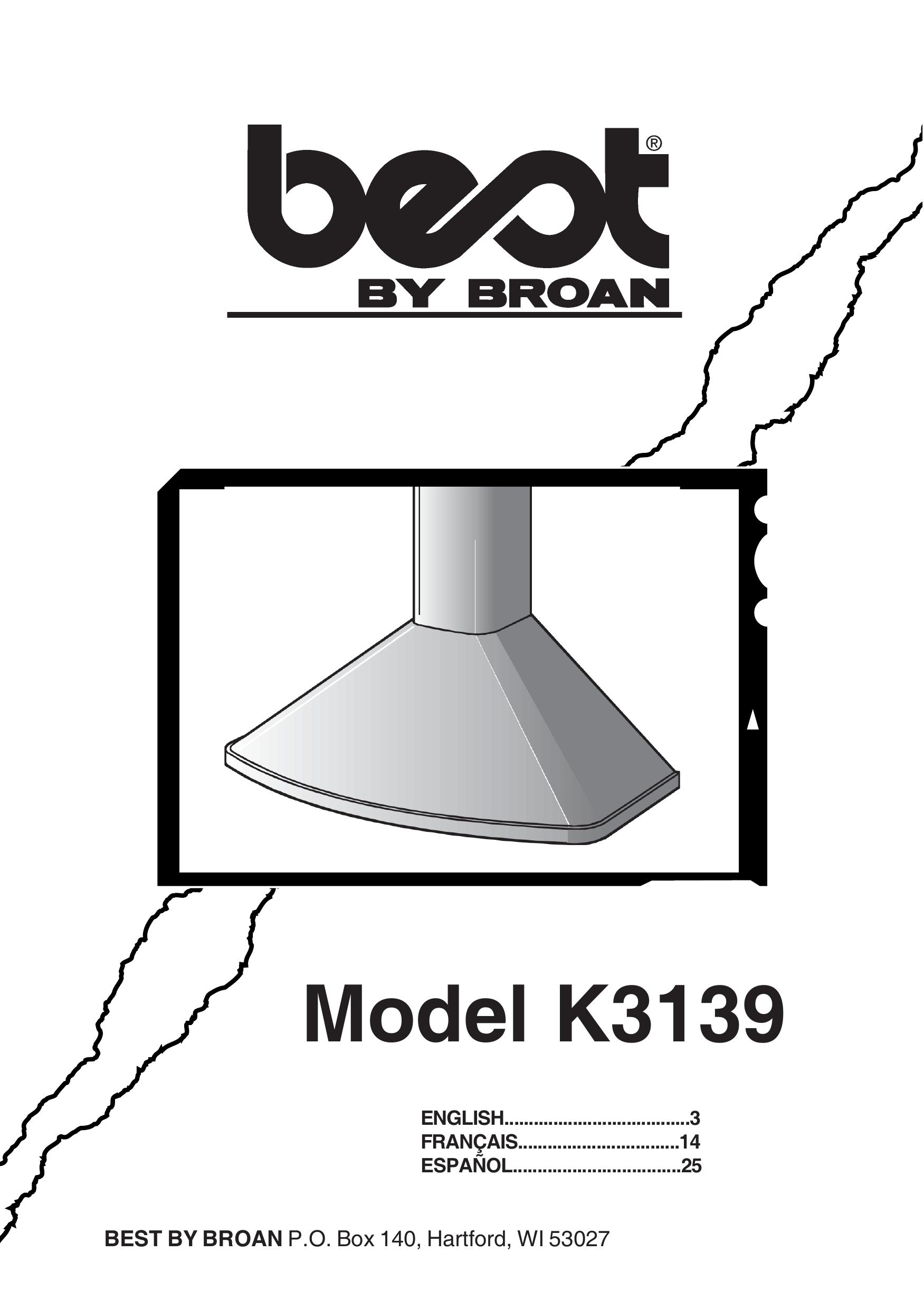 Best K3139 Ventilation Hood User Manual