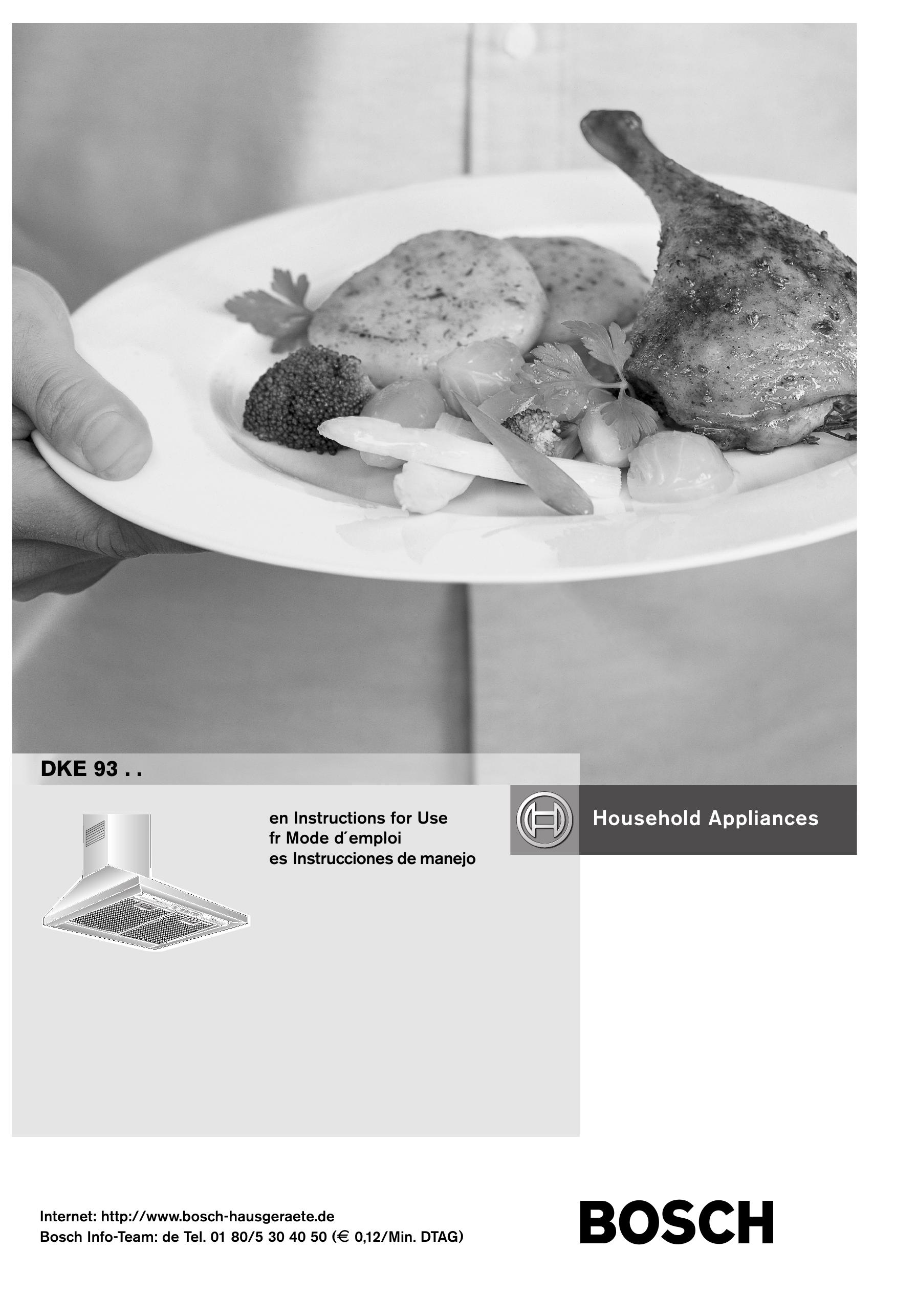Bosch Appliances DKE 93 Ventilation Hood User Manual