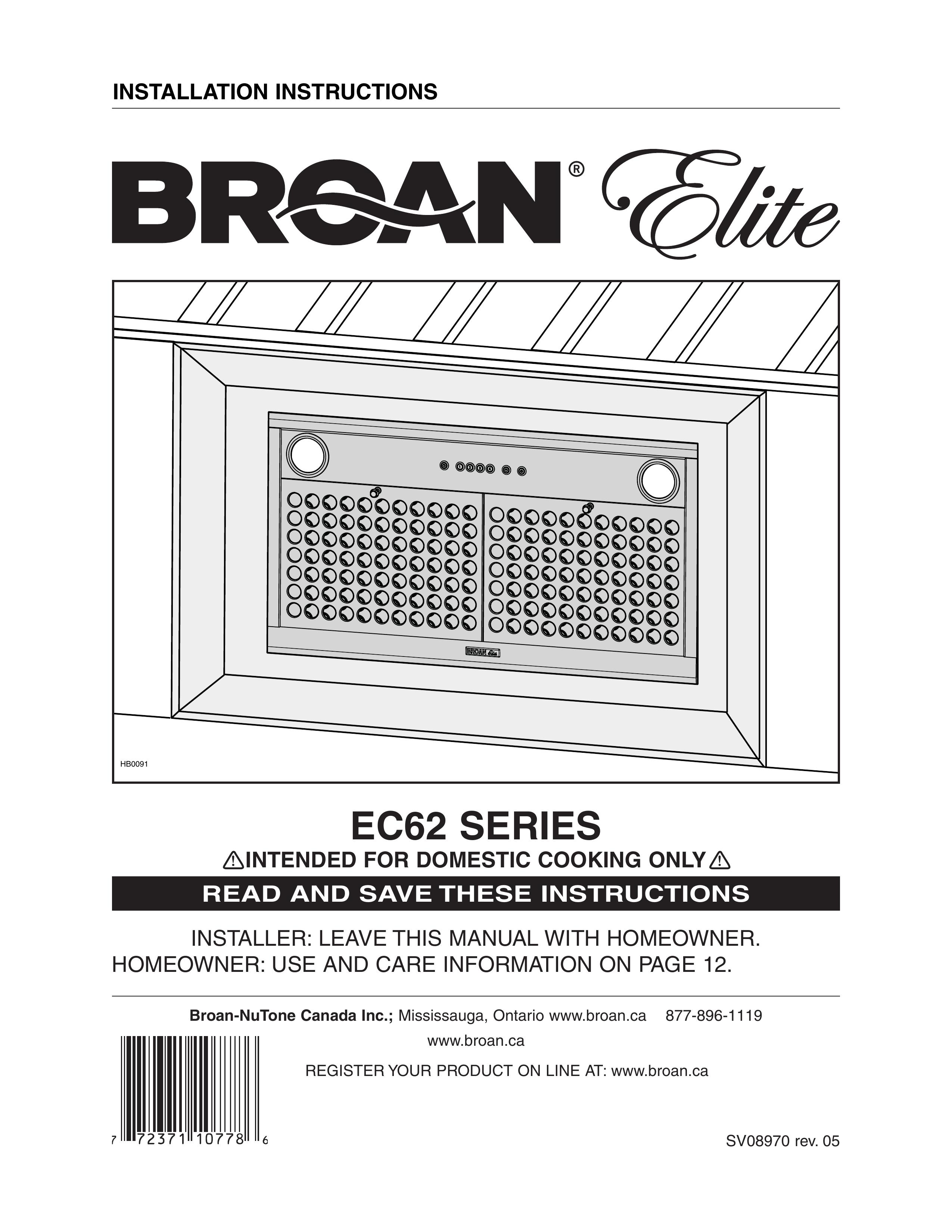 Broan 441 Ventilation Hood User Manual