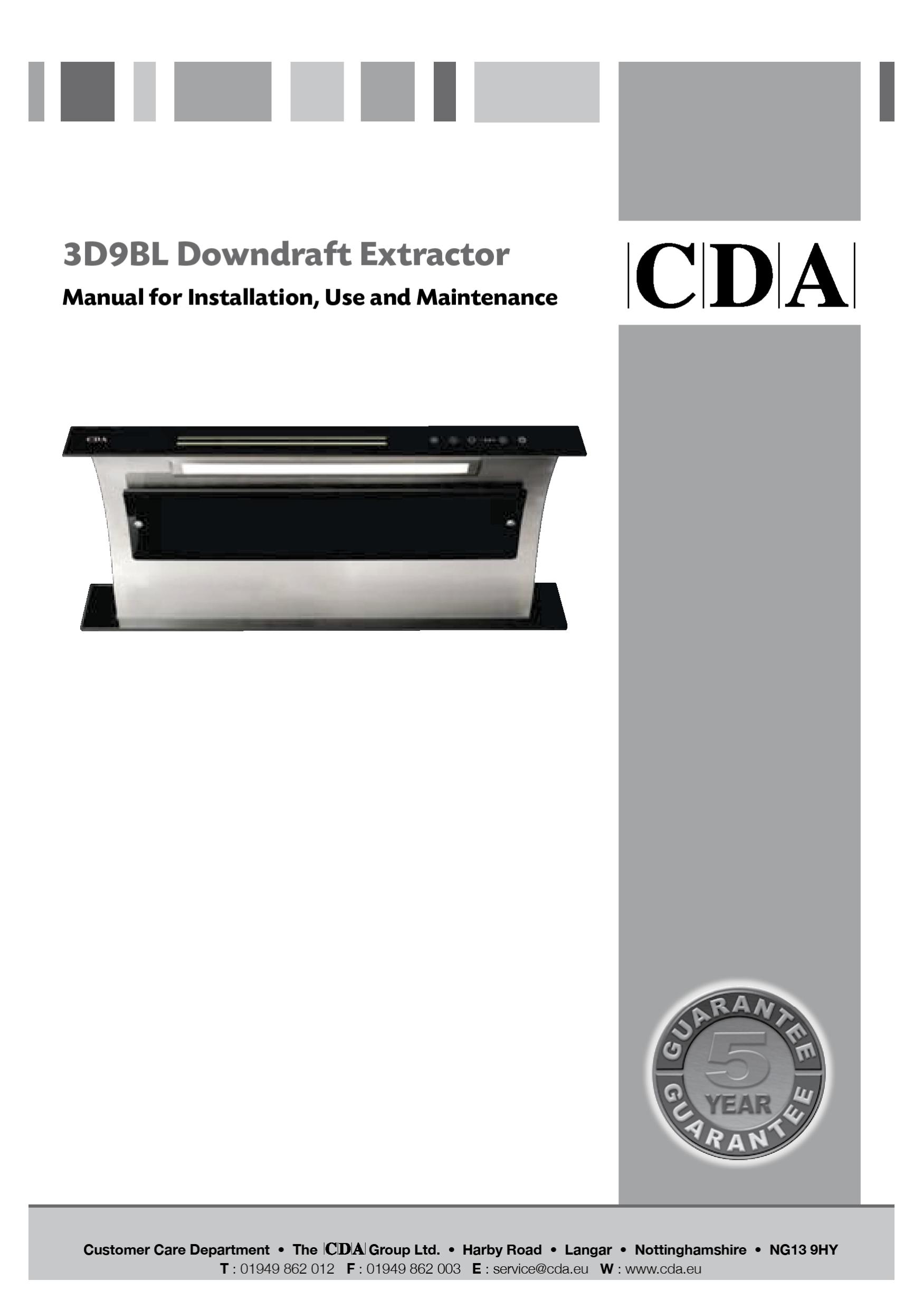 CDA 3D9BL Ventilation Hood User Manual