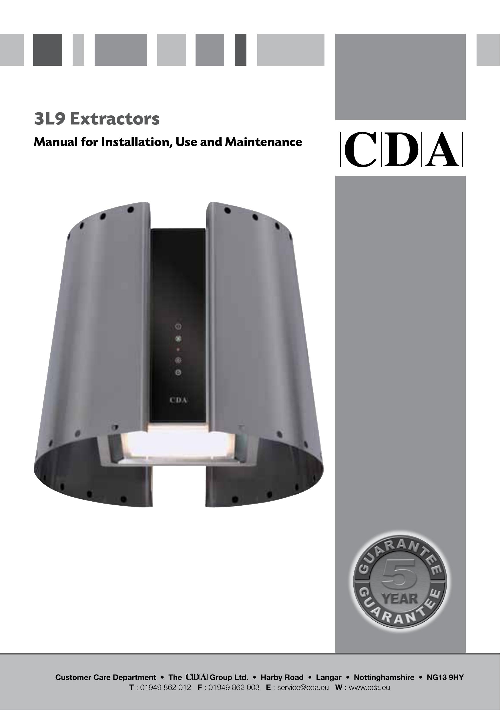 CDA 3L9 Ventilation Hood User Manual