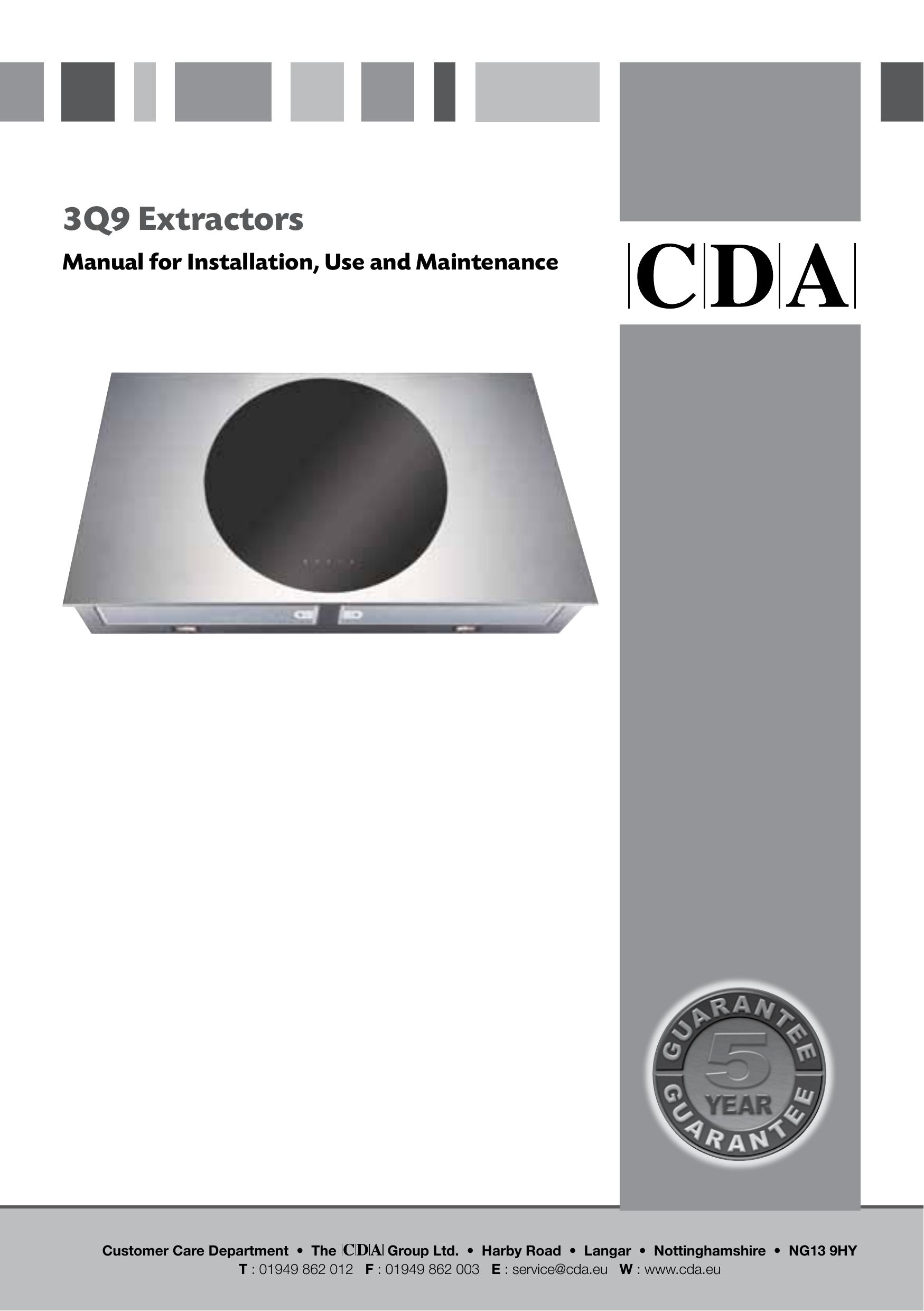 CDA 3Q9 Ventilation Hood User Manual