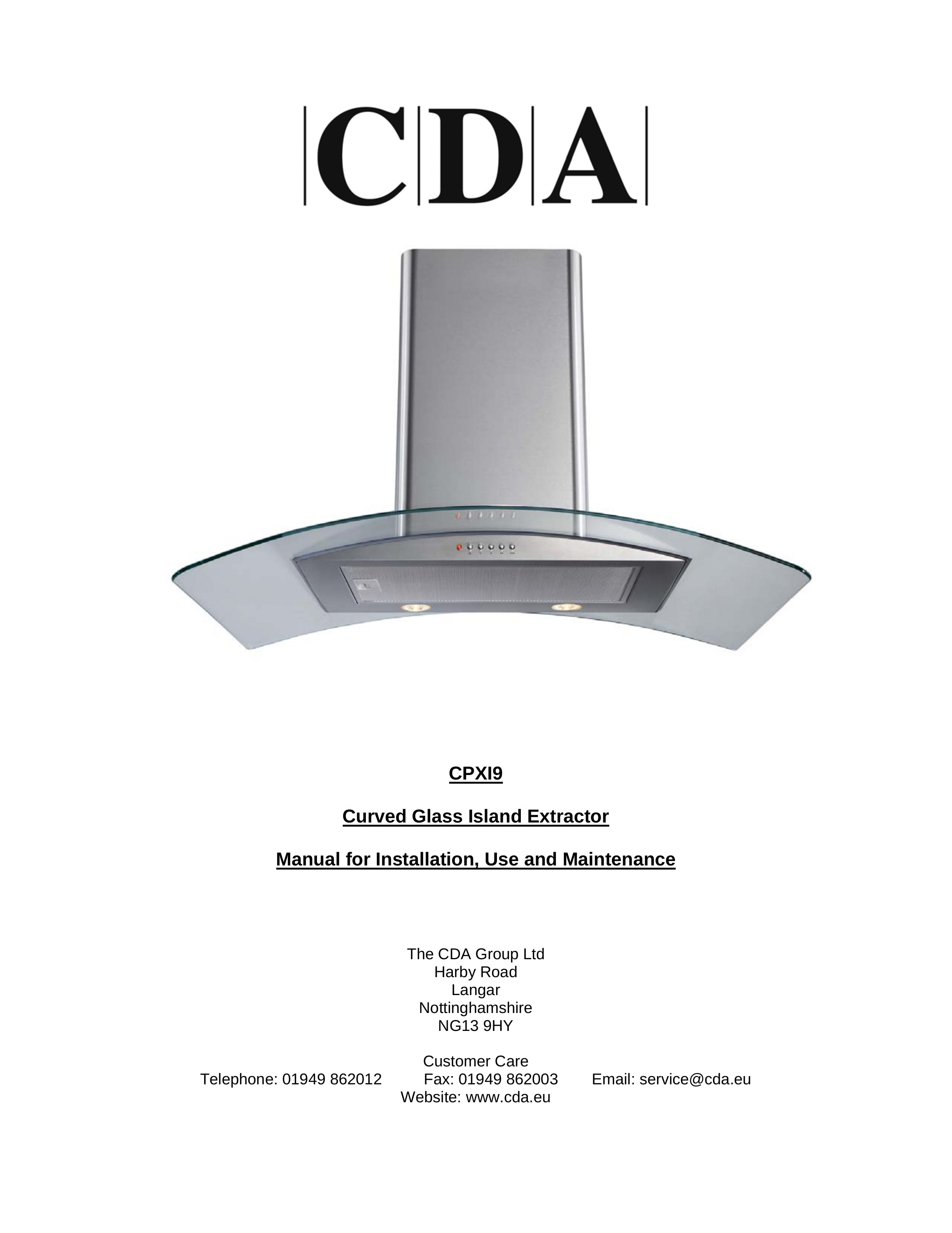 CDA CPXI9 Ventilation Hood User Manual