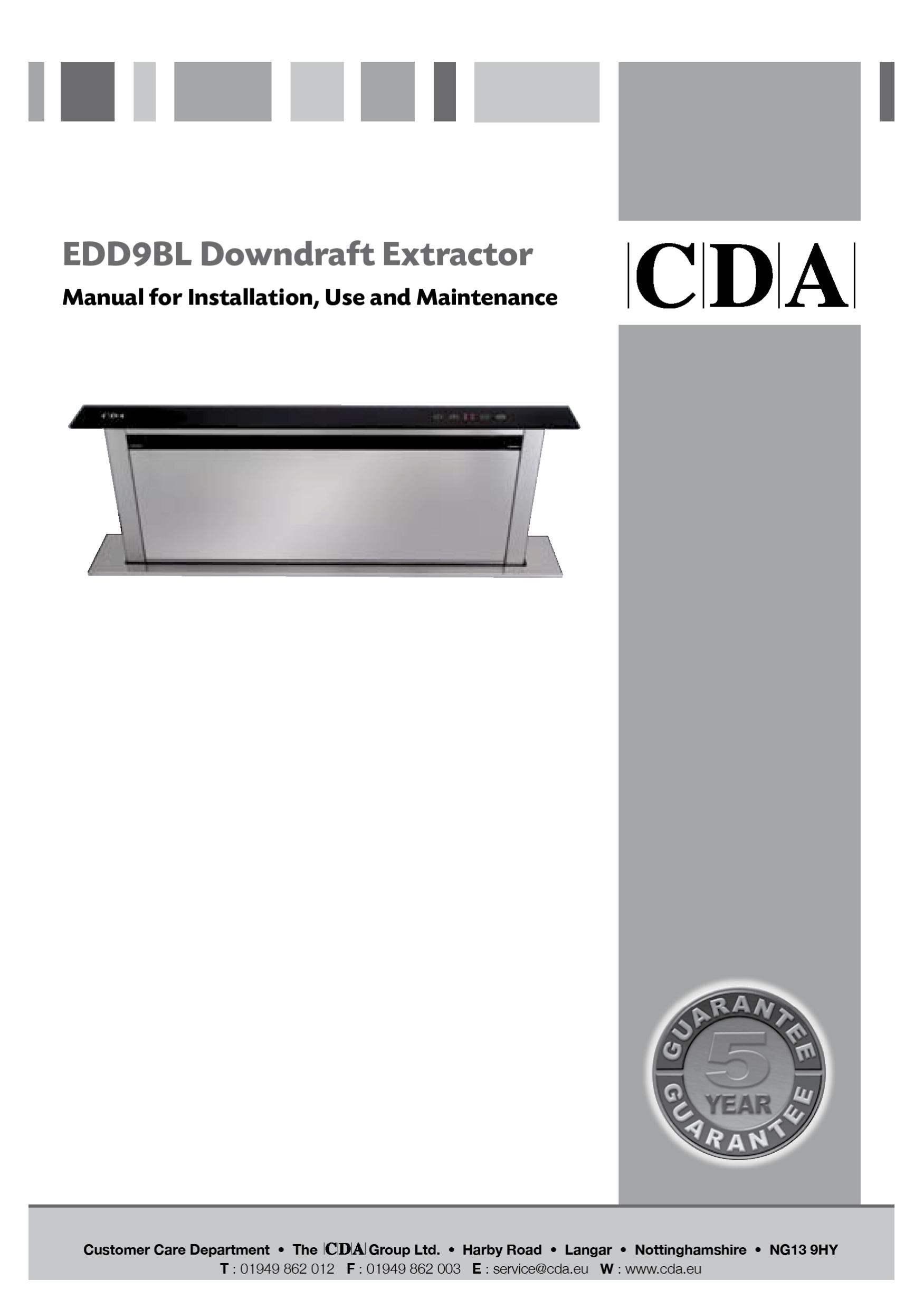 CDA EDD9BL Ventilation Hood User Manual