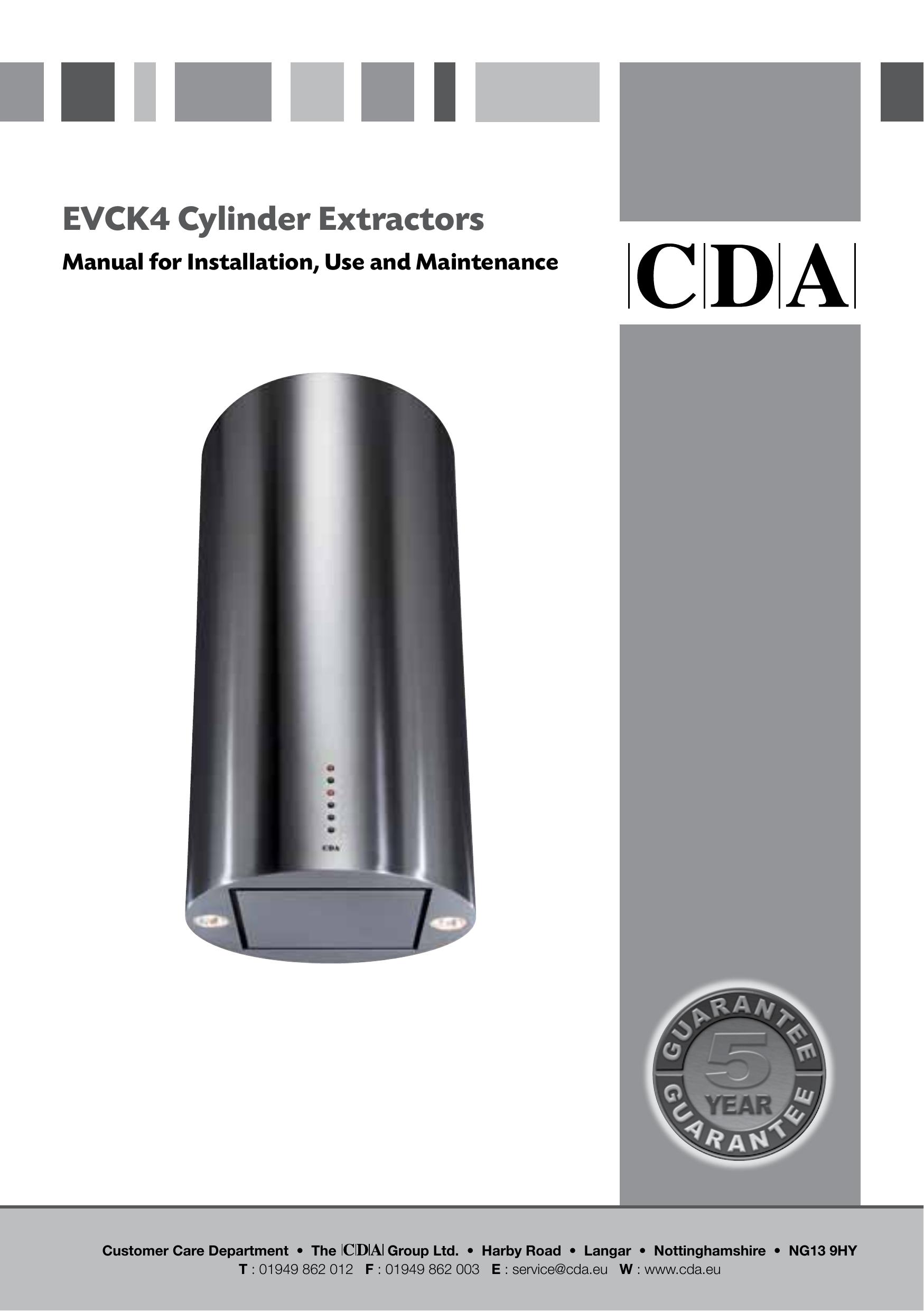CDA EVCK4 Ventilation Hood User Manual
