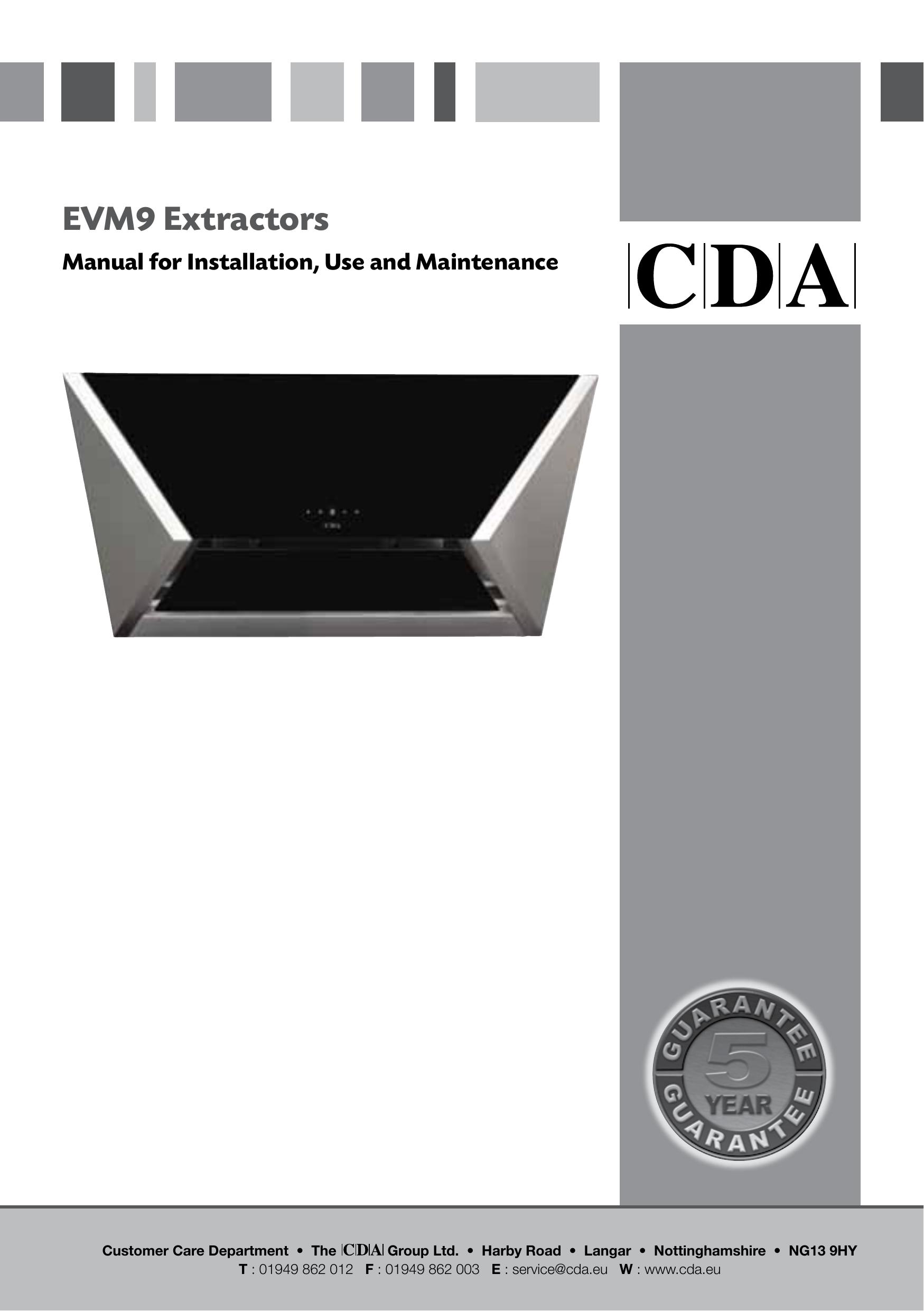 CDA EVM9 Ventilation Hood User Manual