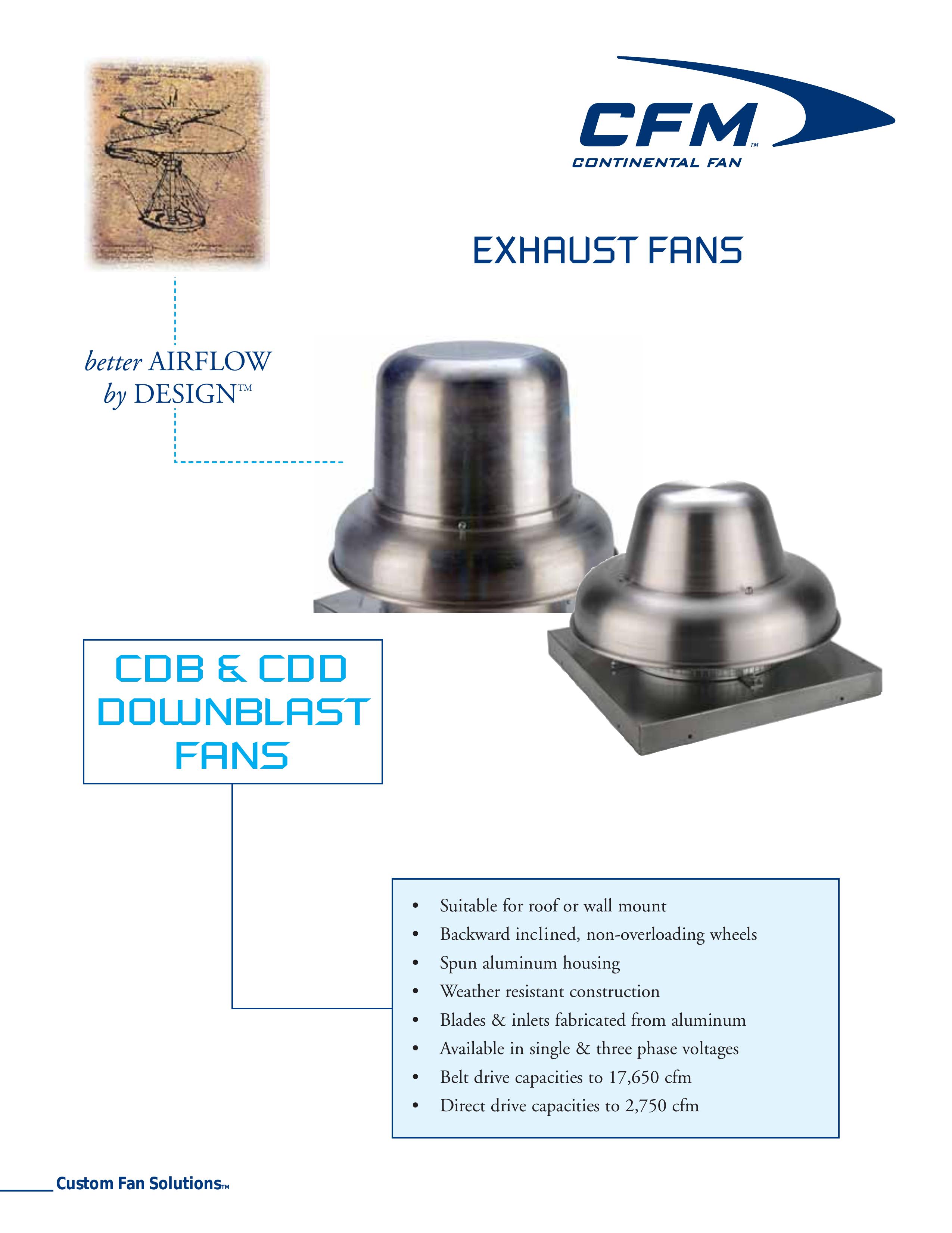 CFM CDB-0807 Ventilation Hood User Manual