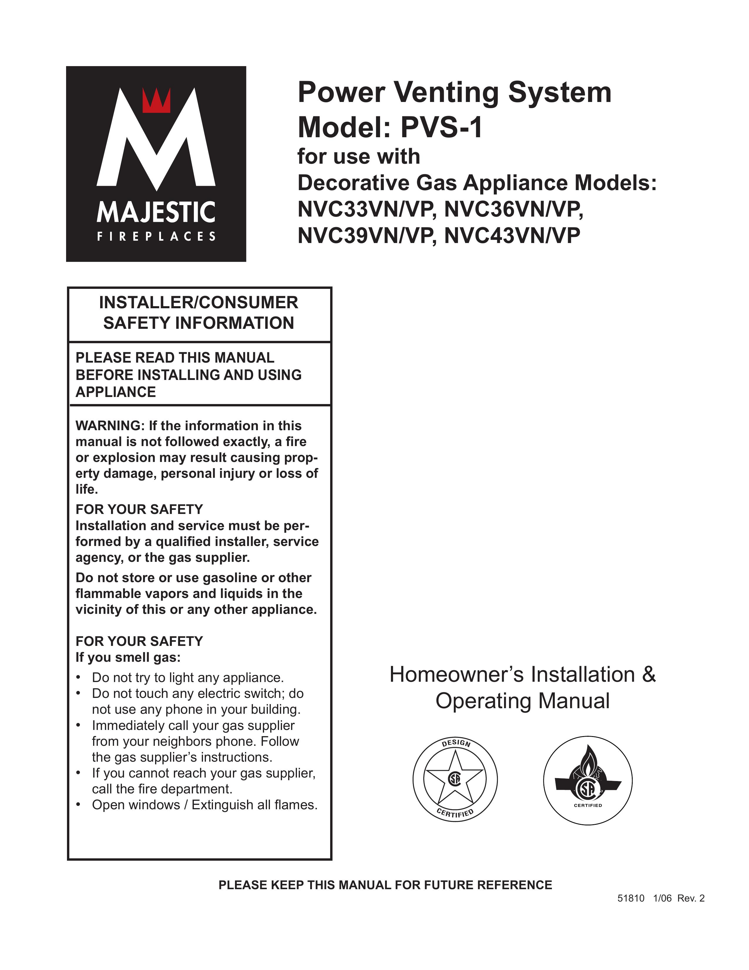 CFM Corporation PVS-1 Ventilation Hood User Manual