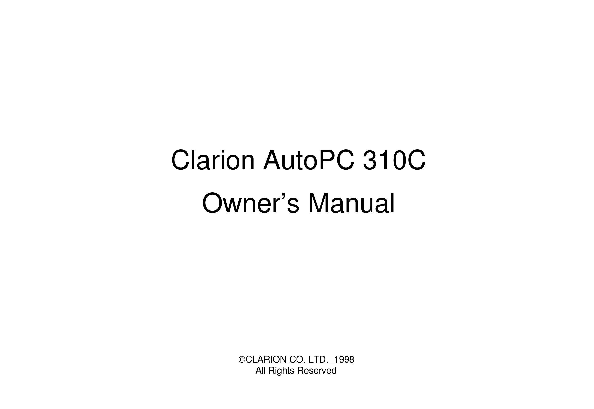 Clarion 310C Ventilation Hood User Manual