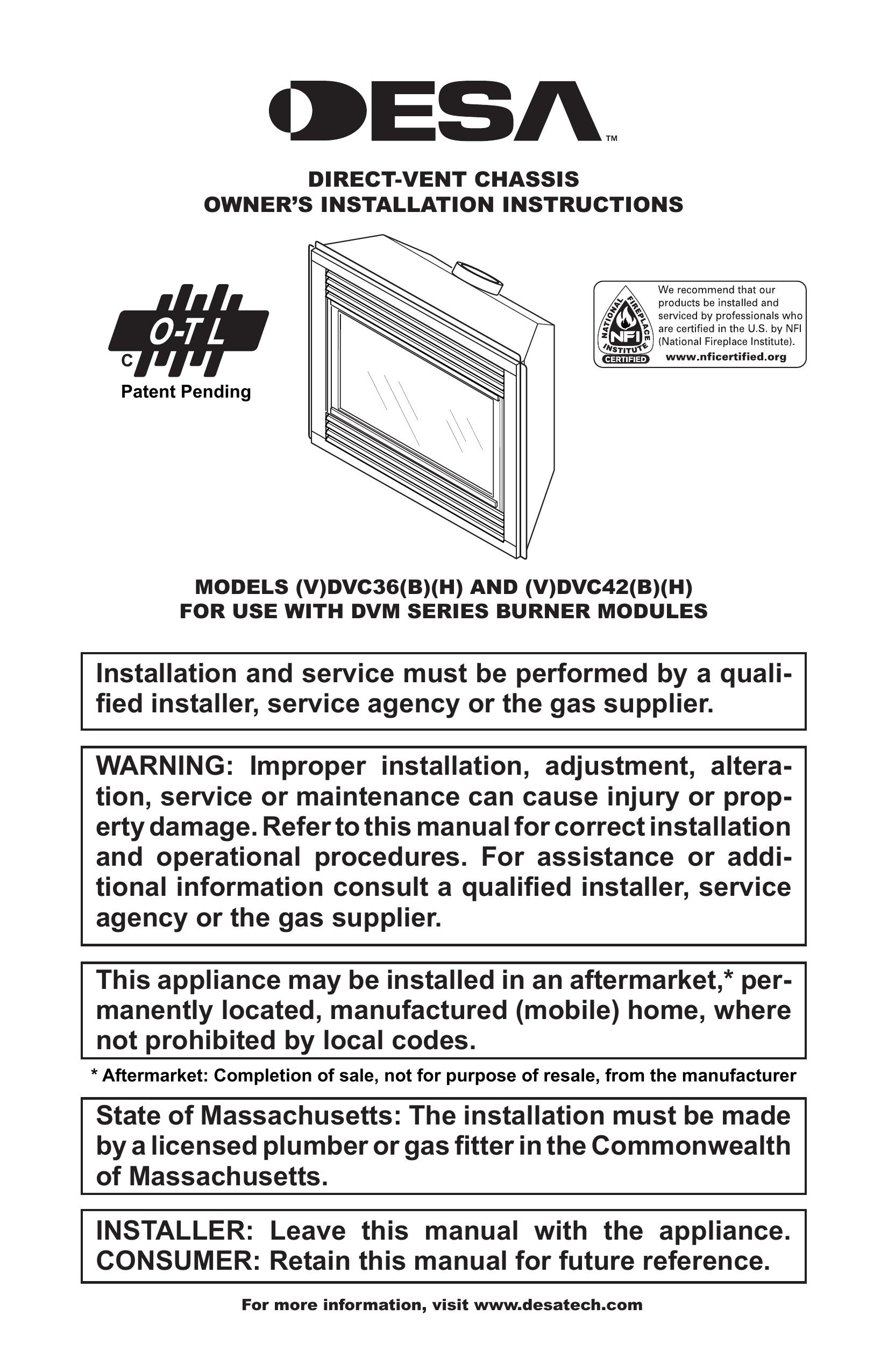 Desa (V)DVC36(B)(H) Ventilation Hood User Manual