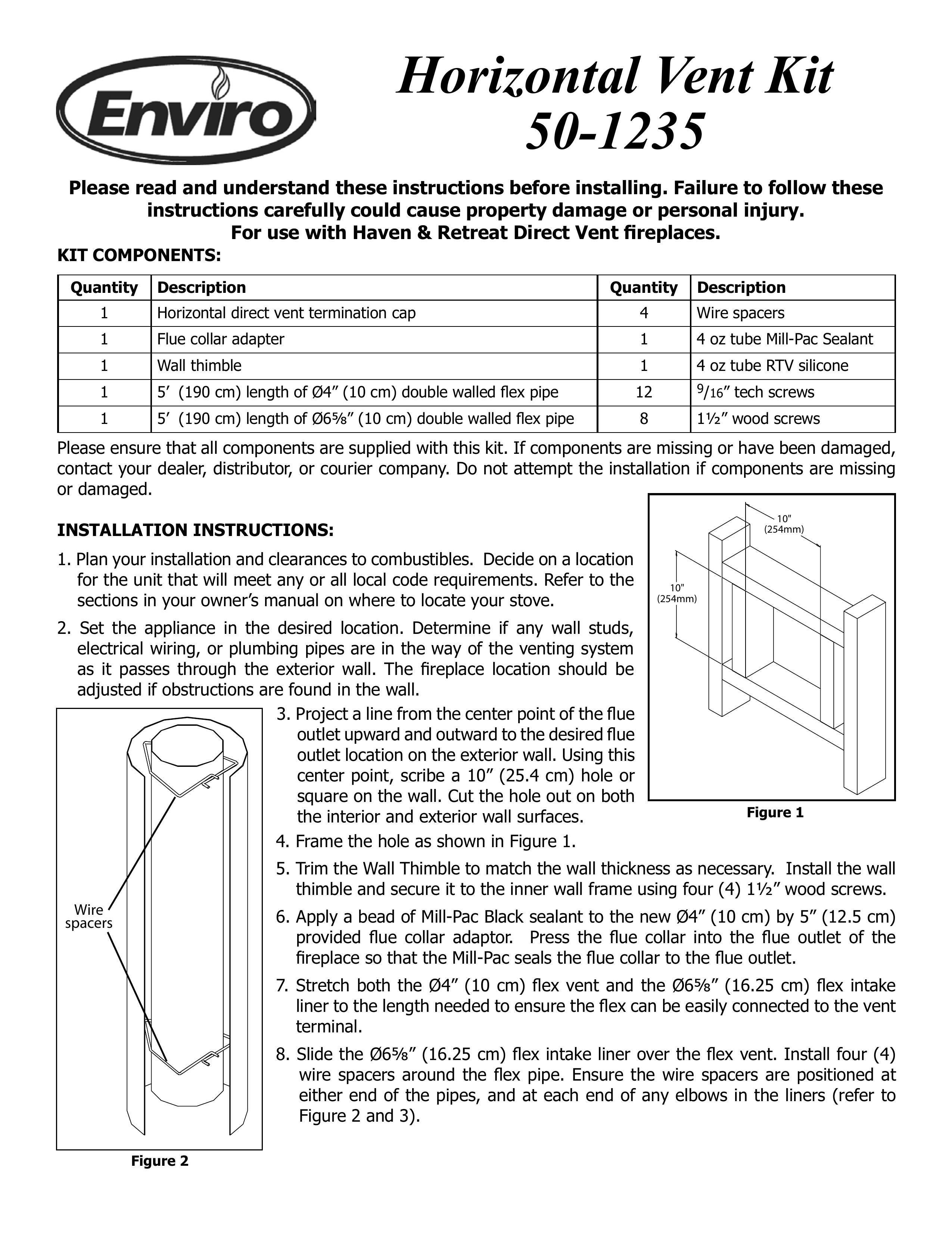 Enviro 50-1235 Ventilation Hood User Manual