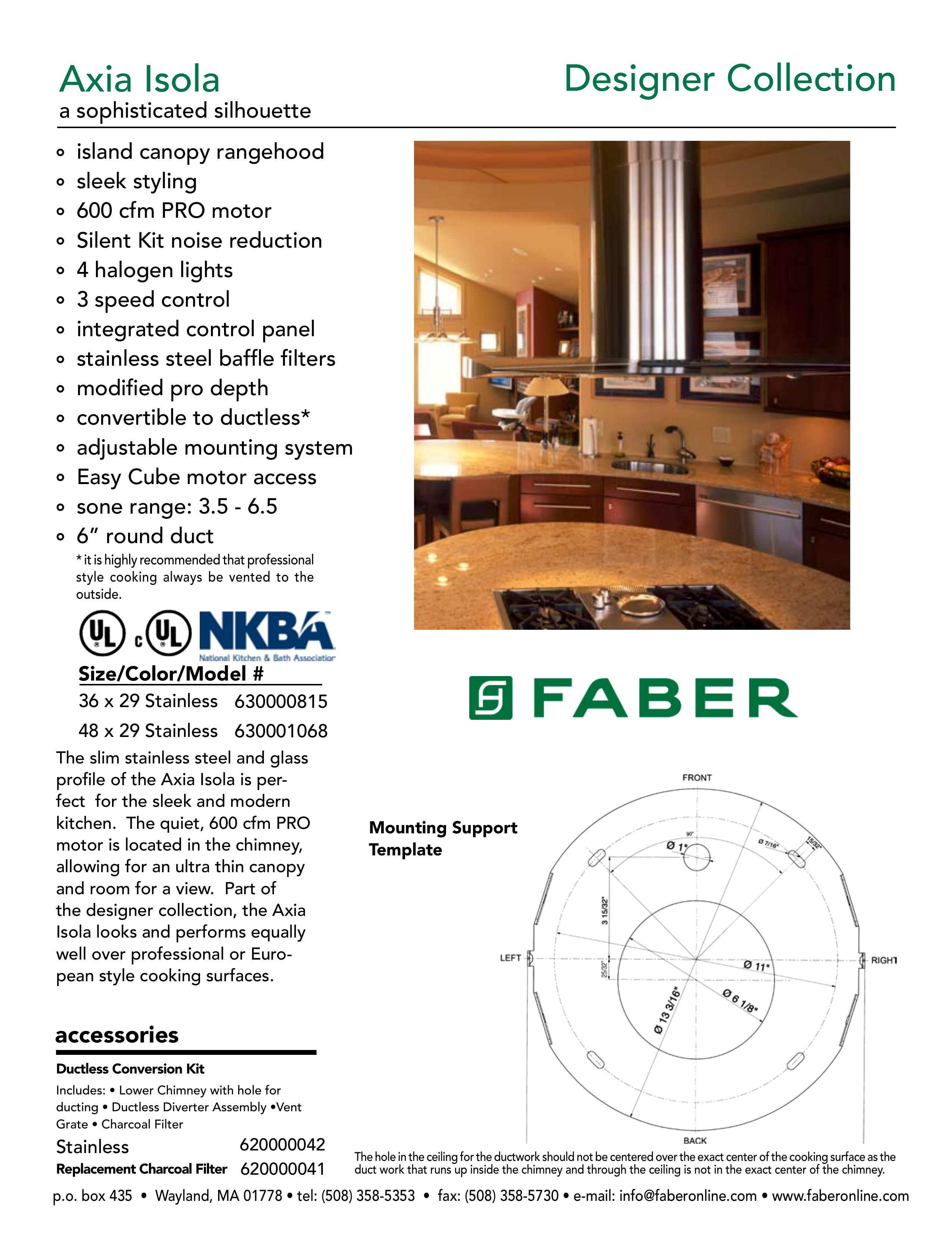 Faber 630001068 Ventilation Hood User Manual