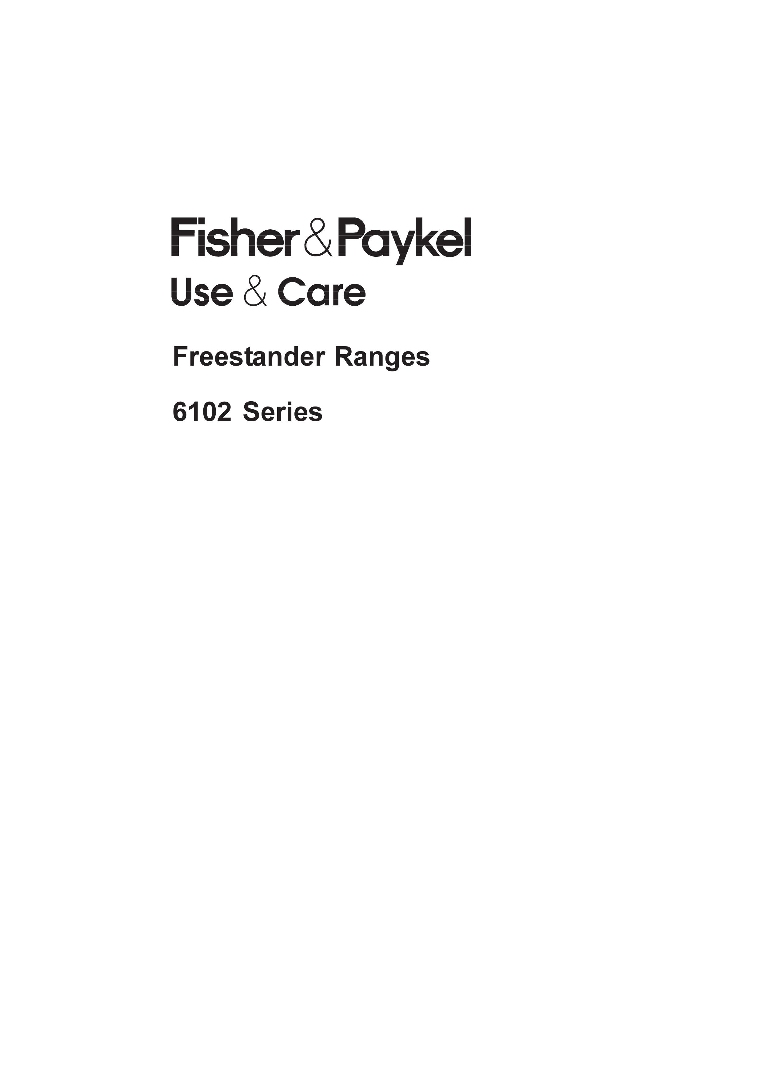 Fisher & Paykel 6102 Series Ventilation Hood User Manual