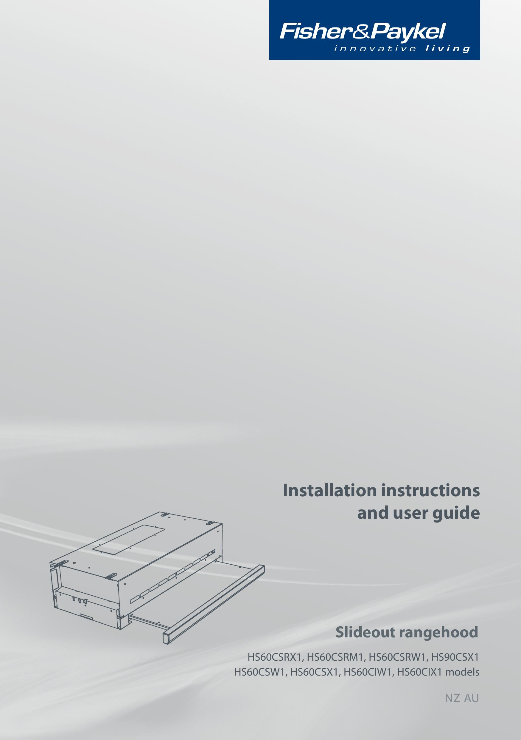 Fisher & Paykel HS60CSRM1 Ventilation Hood User Manual