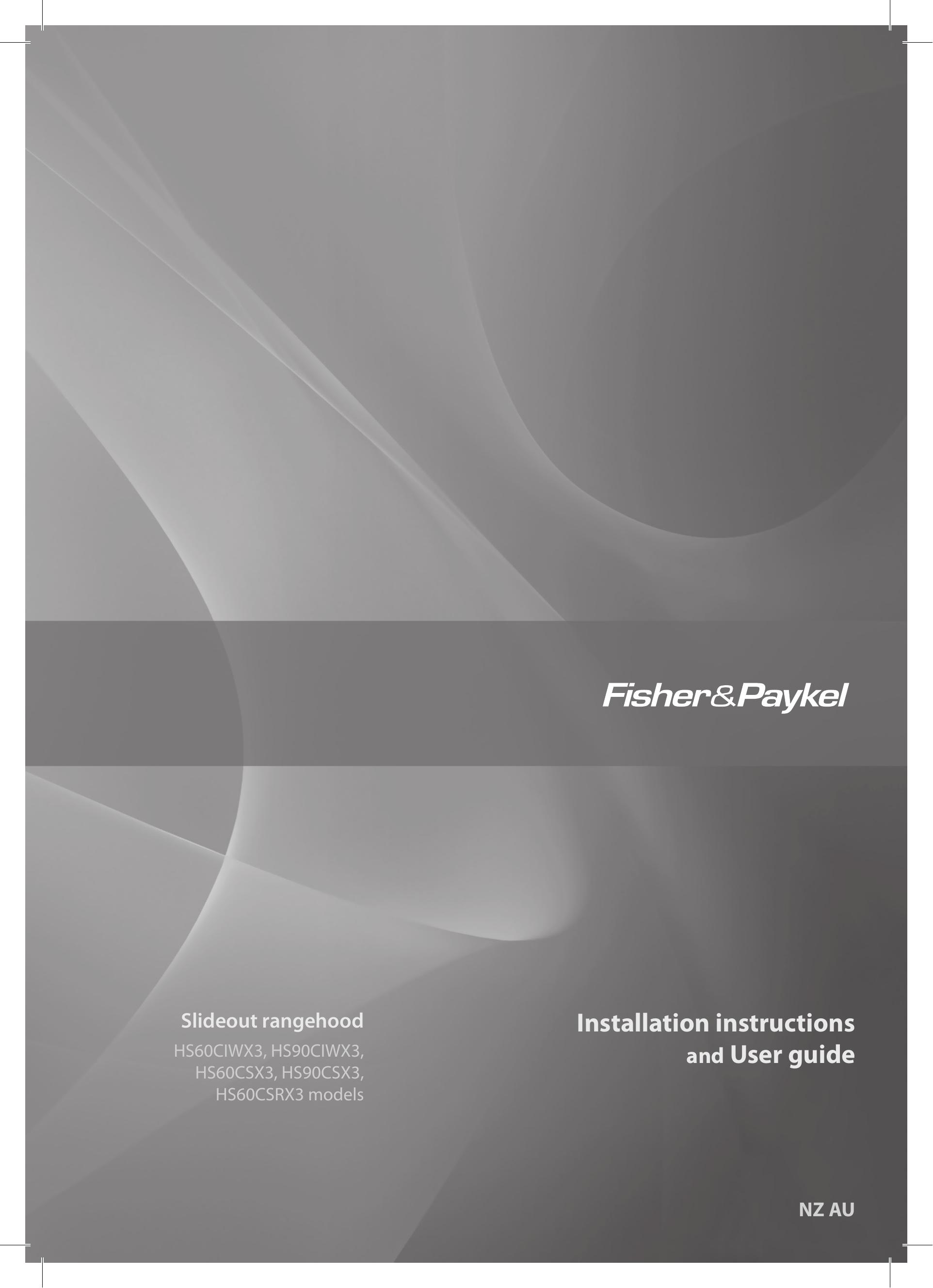 Fisher & Paykel HS60CSRX3 Ventilation Hood User Manual