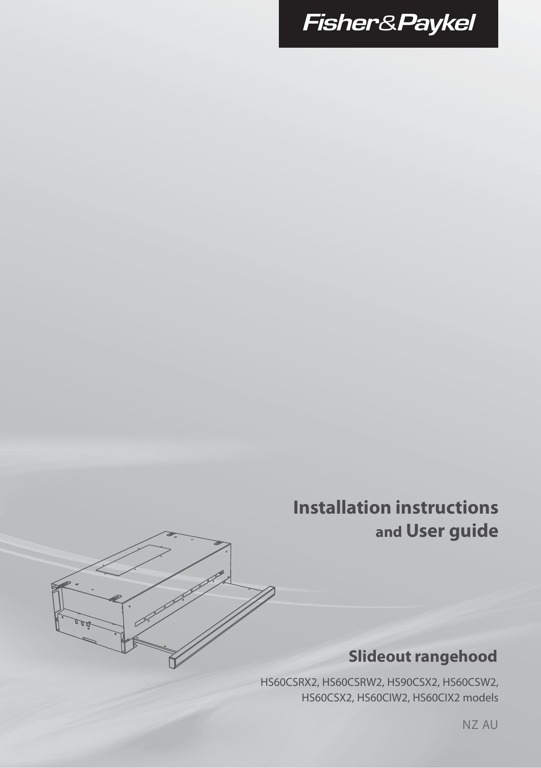 Fisher & Paykel HS60CSW2 Ventilation Hood User Manual