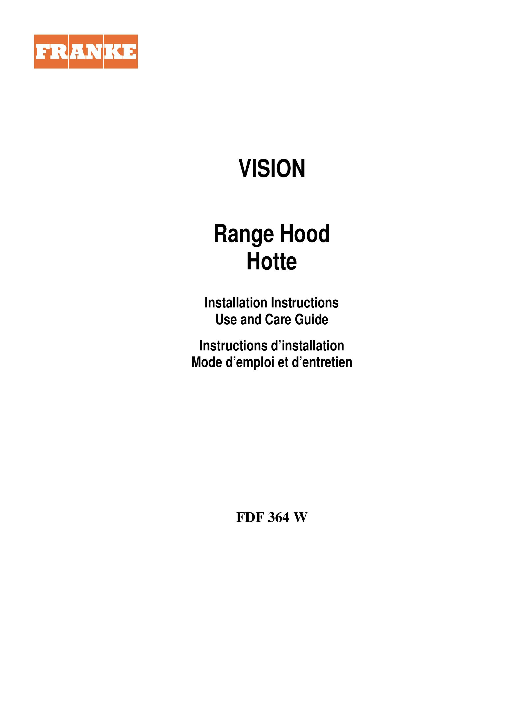 Franke Consumer Products FDF 364 W Ventilation Hood User Manual