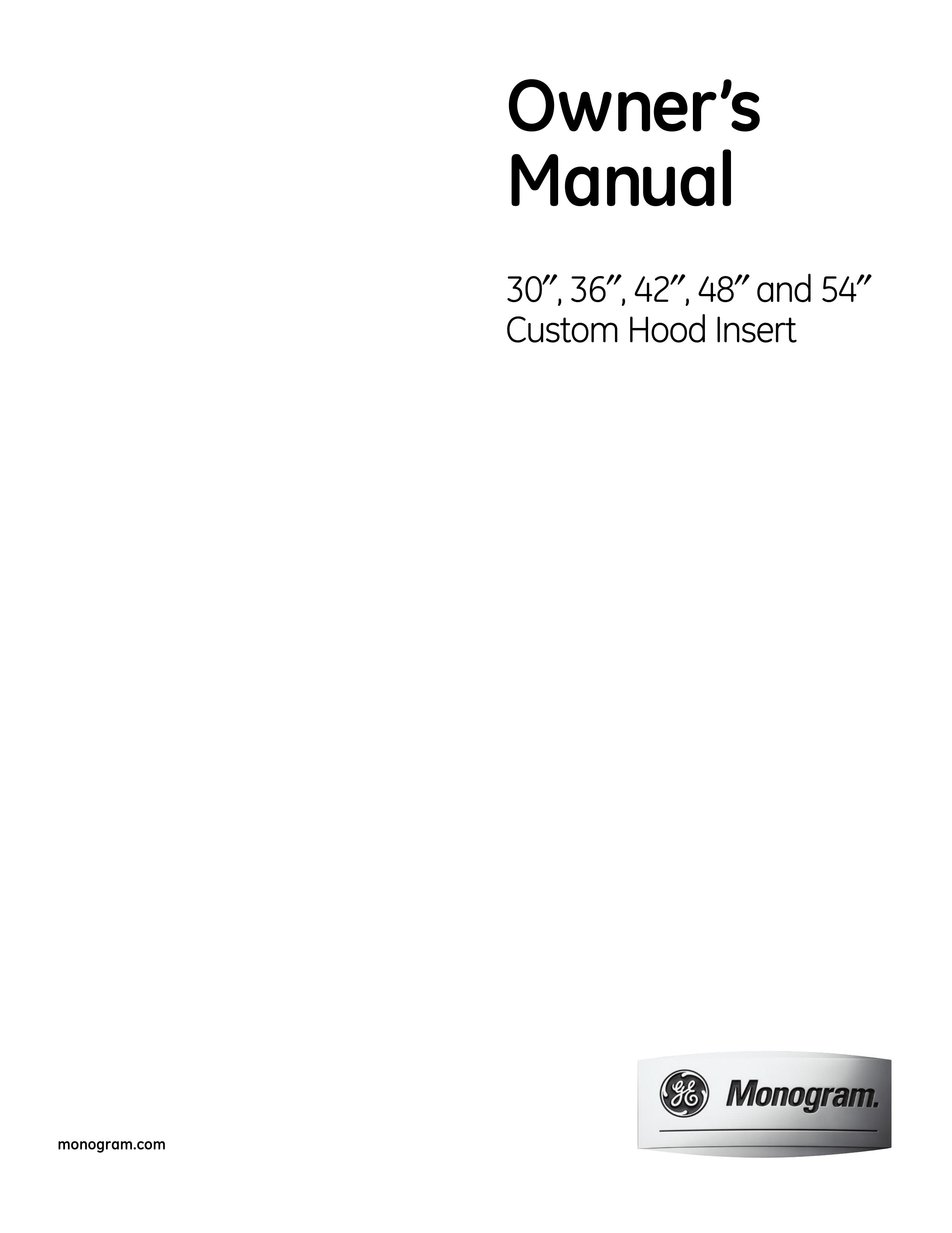 GE 48" and 54" Ventilation Hood User Manual