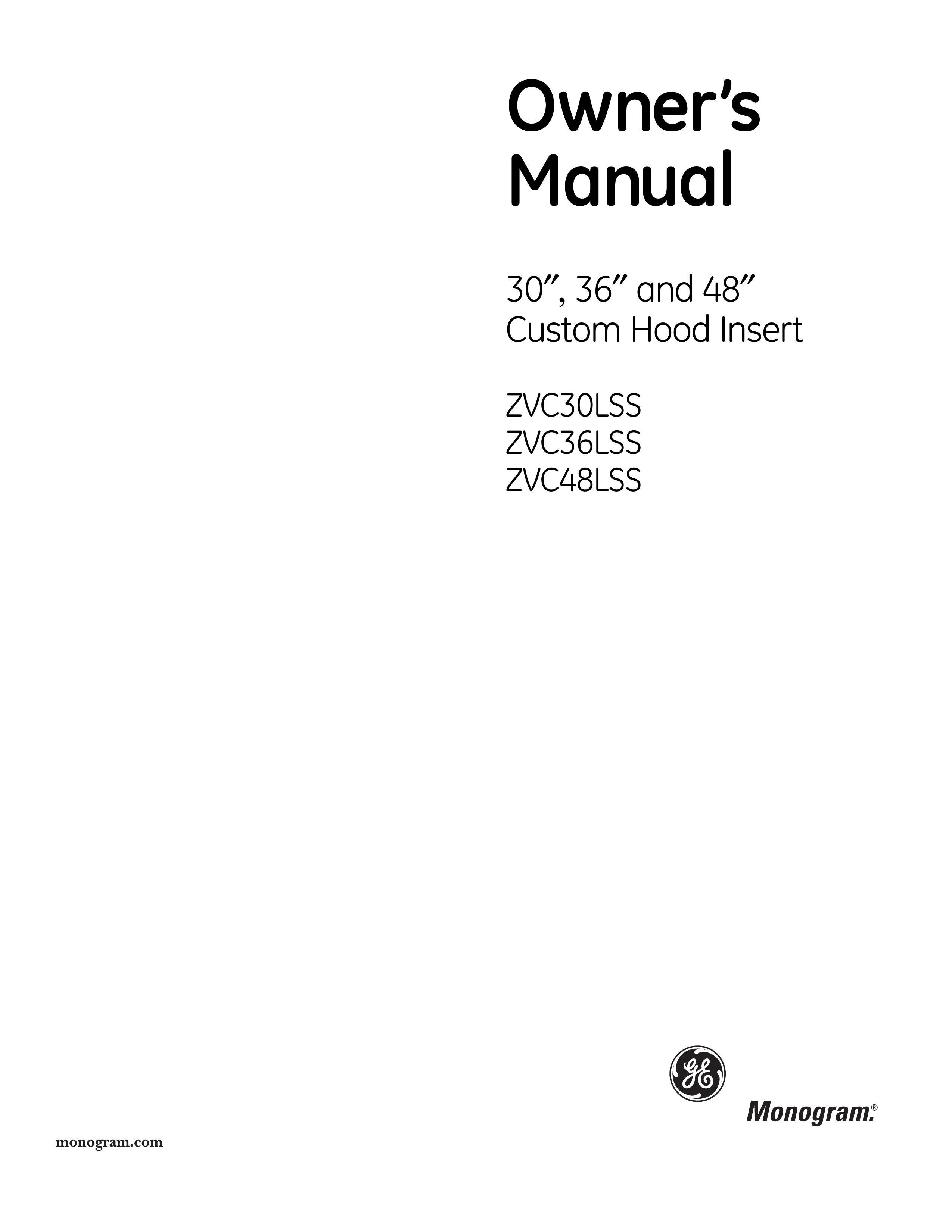 GE Monogram ZVC30LSS Ventilation Hood User Manual