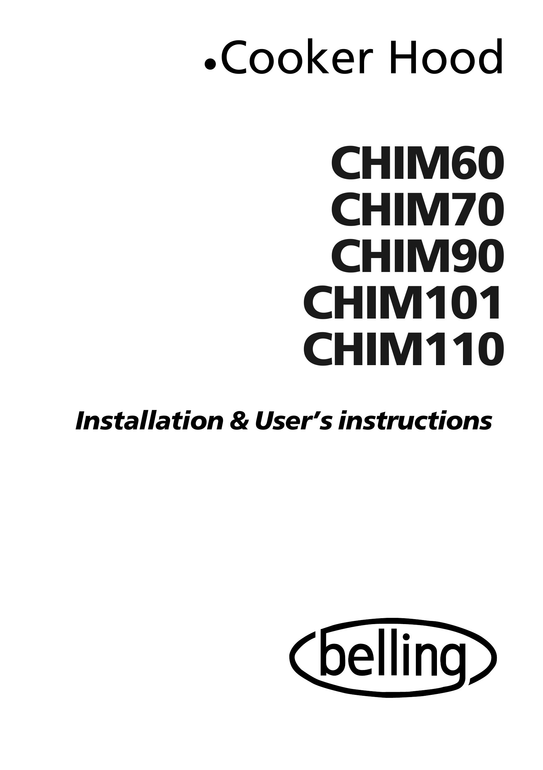 Glen Dimplex Home Appliances Ltd CHIM101 Ventilation Hood User Manual