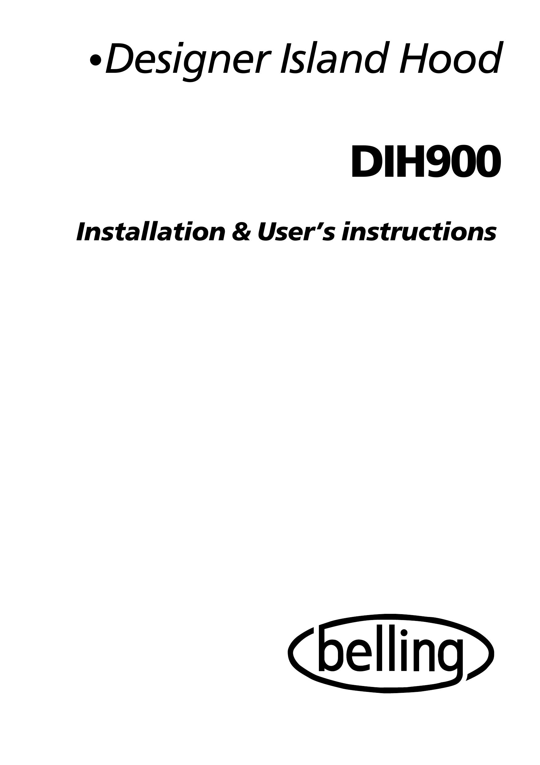 Glen Dimplex Home Appliances Ltd DIH900 Ventilation Hood User Manual