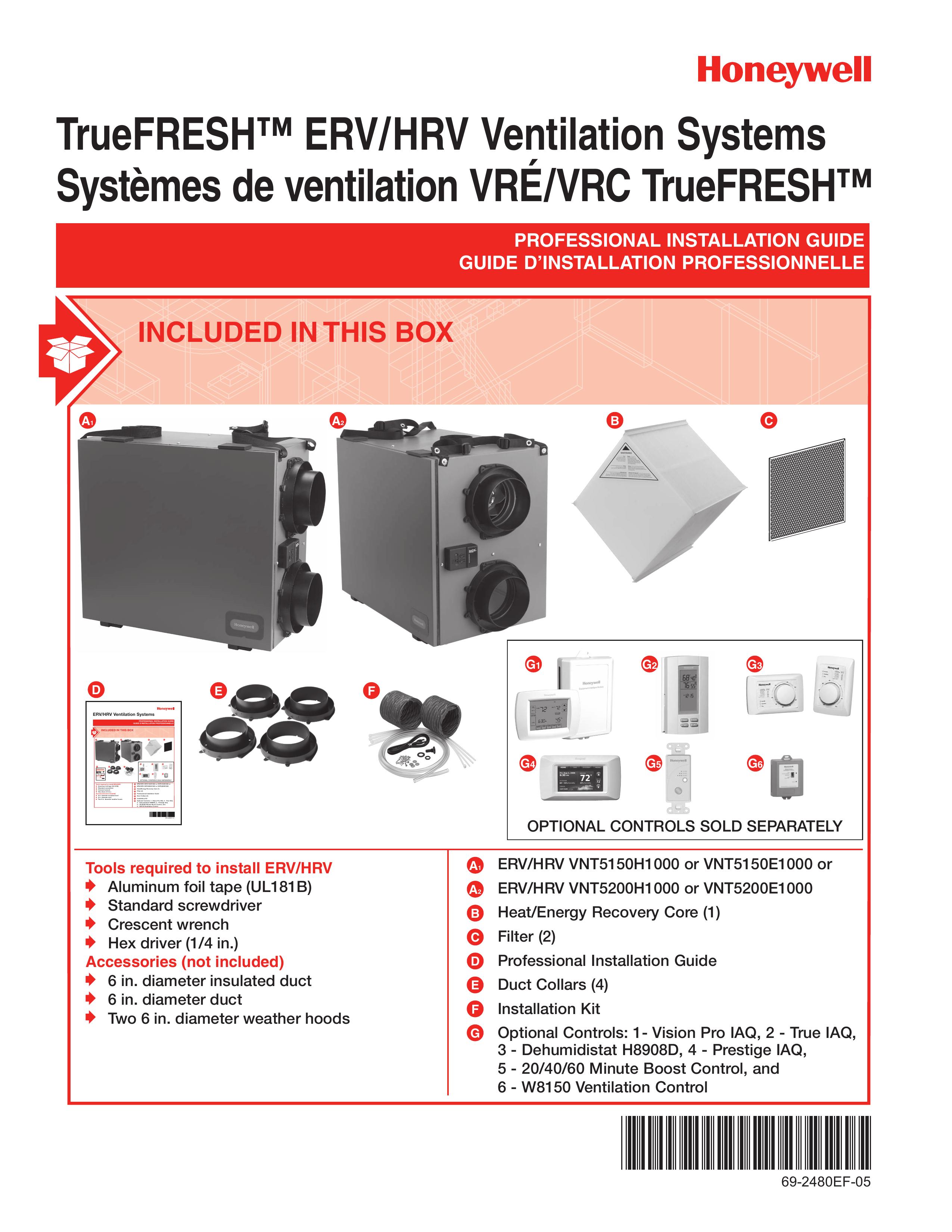 Honeywell 69-2480EF05 Ventilation Hood User Manual