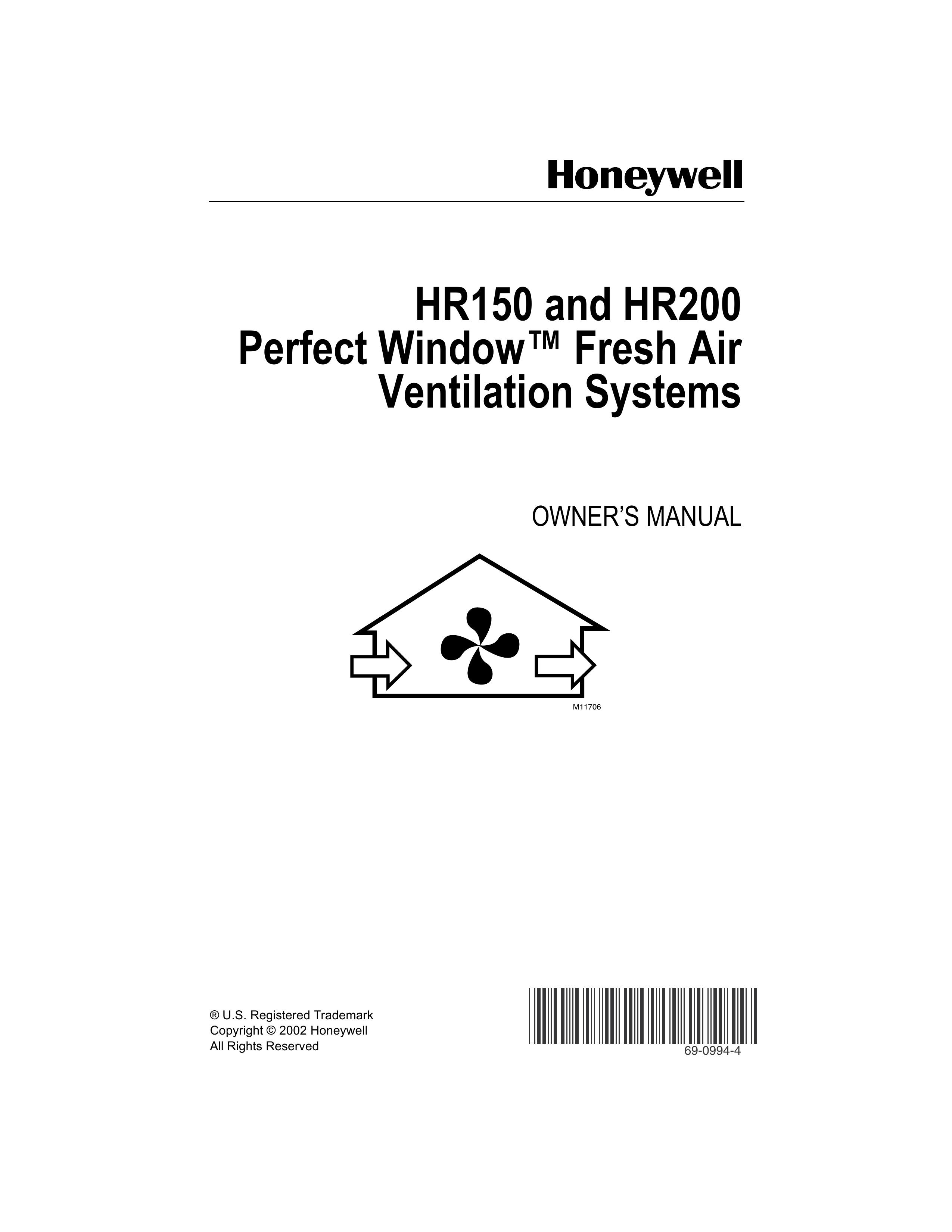 Honeywell HR200 Ventilation Hood User Manual
