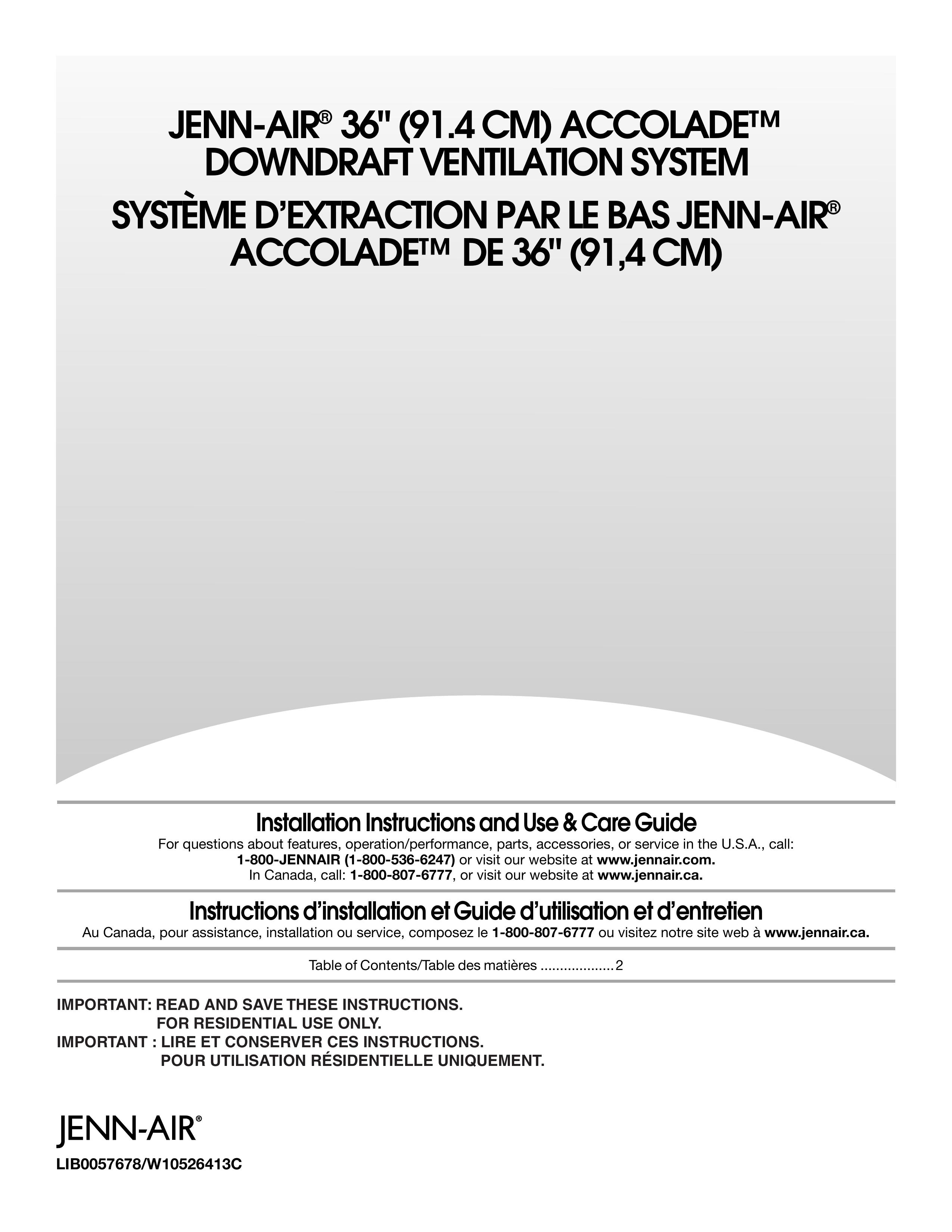 Jenn-Air LIB0057678 Ventilation Hood User Manual