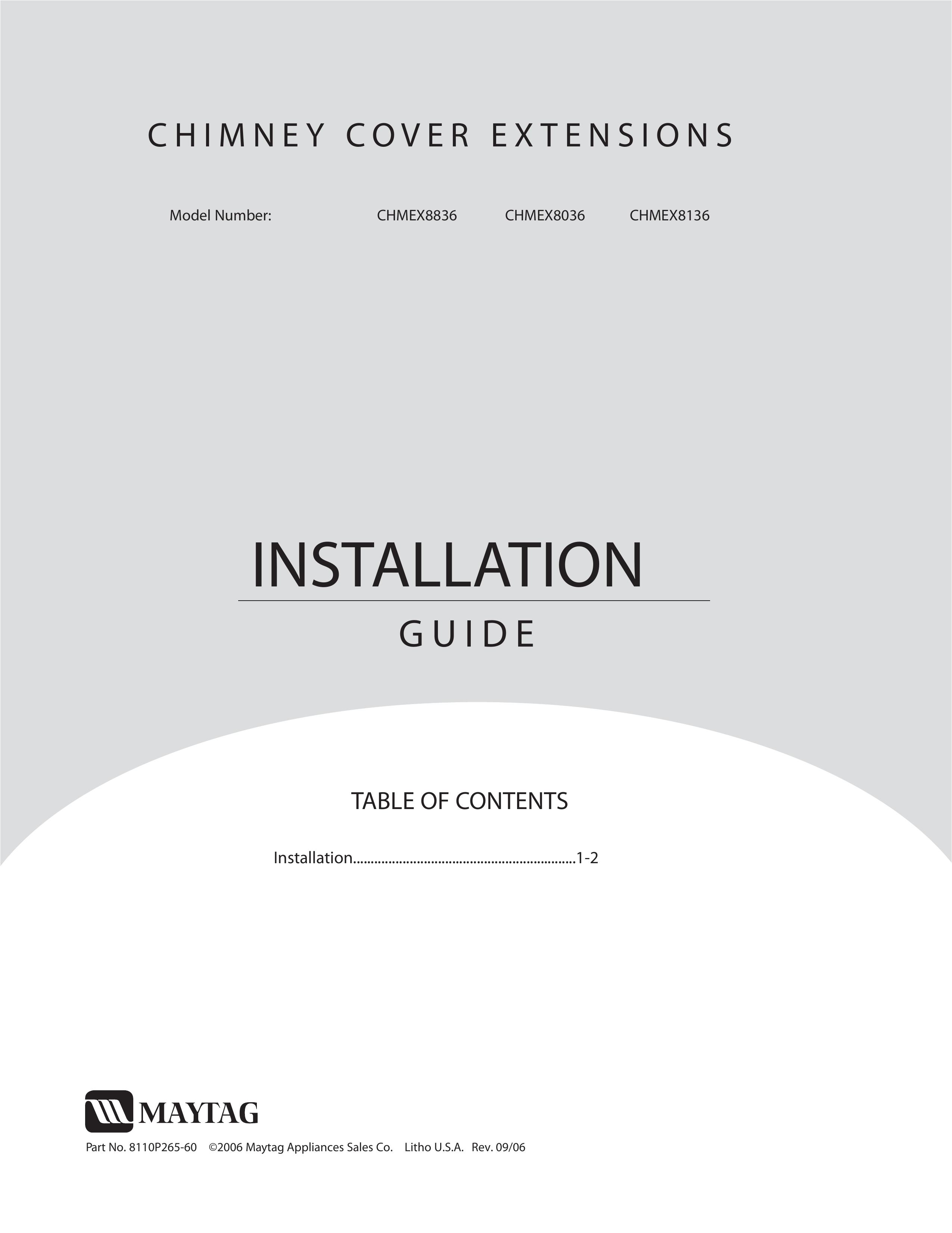Maytag CHMEX8036 Ventilation Hood User Manual