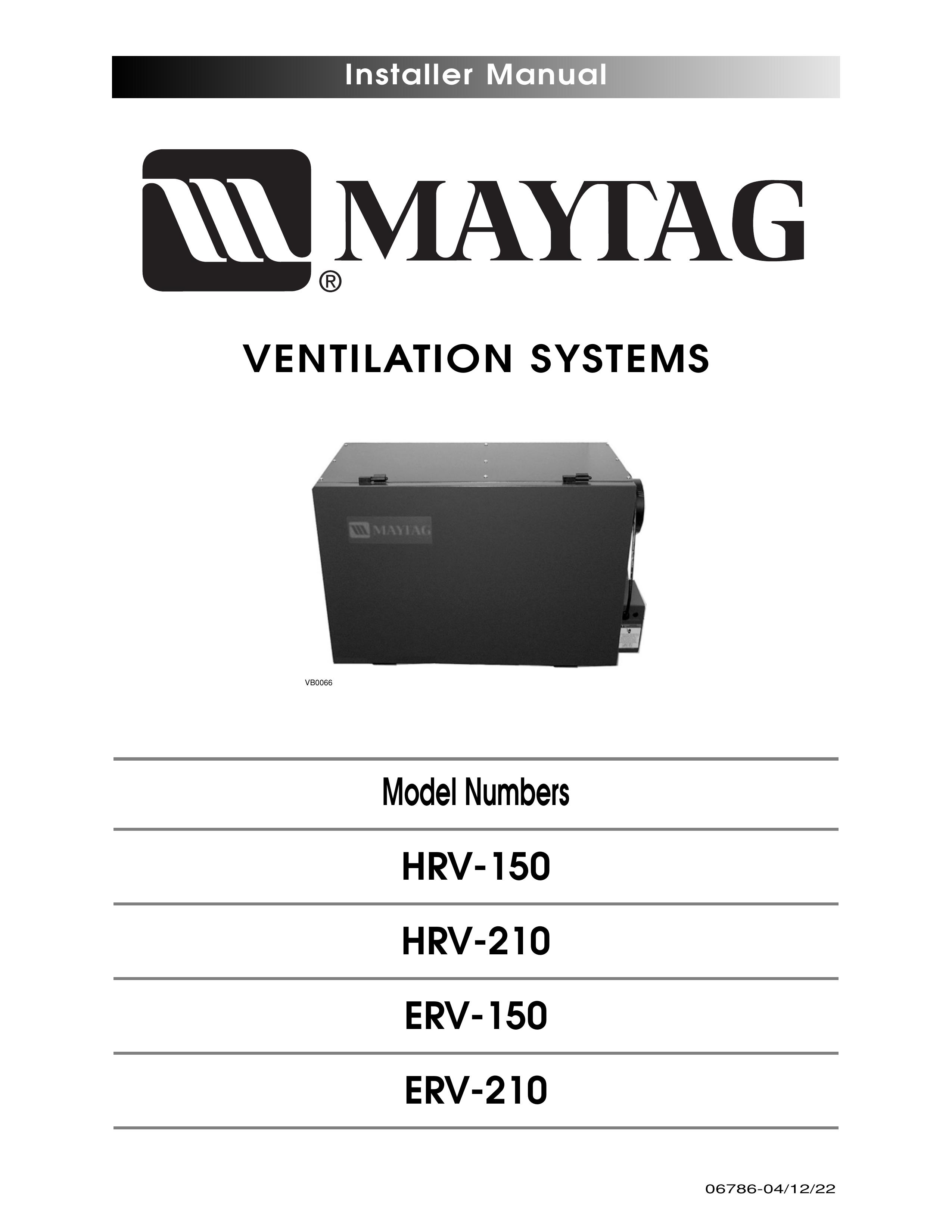 Maytag ERV-150 Ventilation Hood User Manual