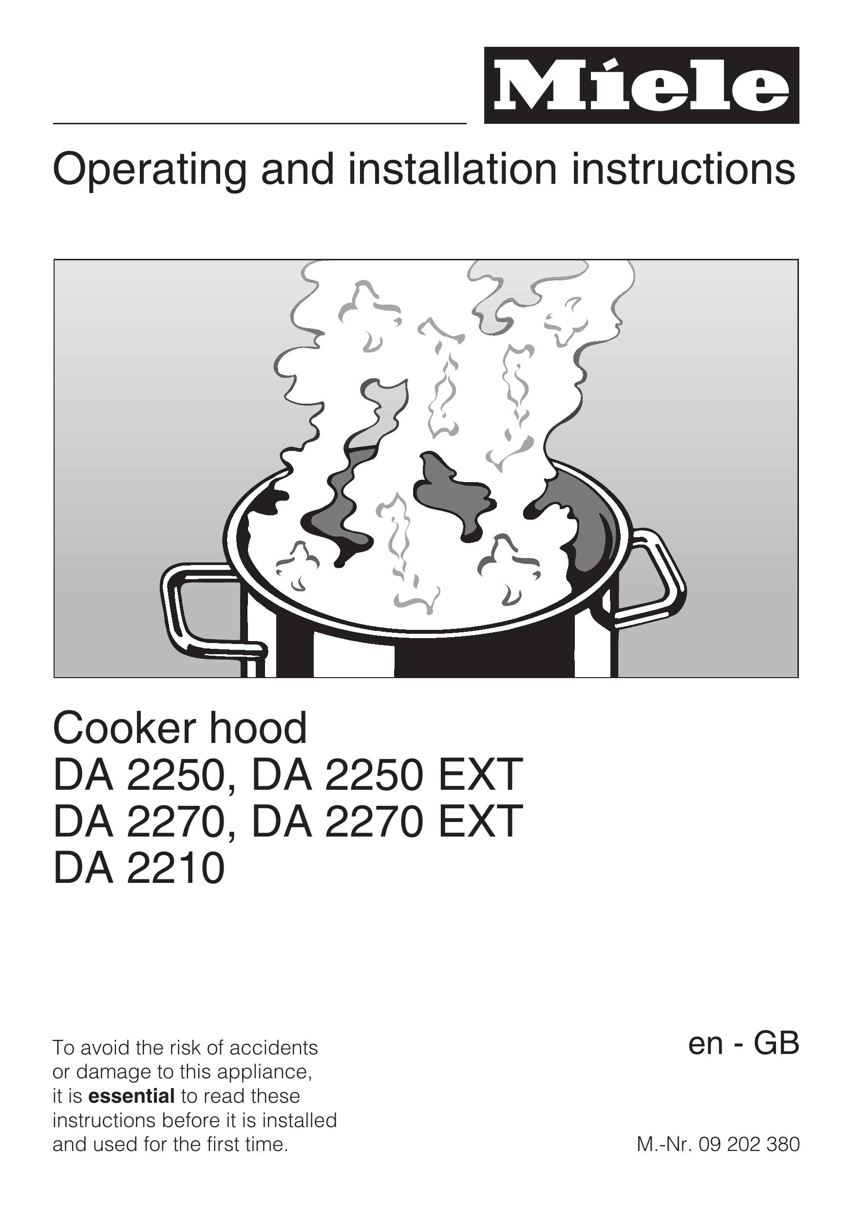 Miele DA 2250 Ventilation Hood User Manual