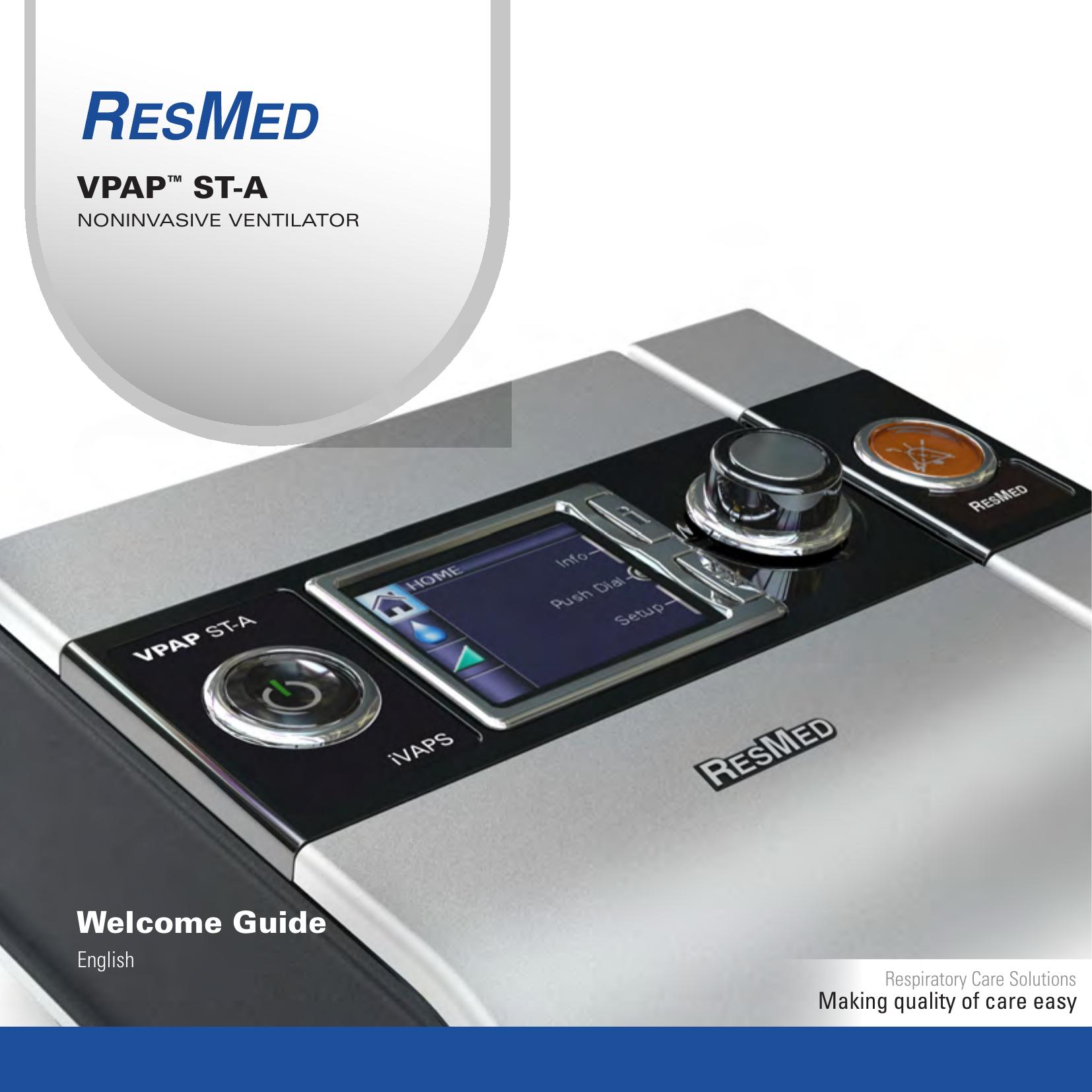 ResMed vpap-st Ventilation Hood User Manual