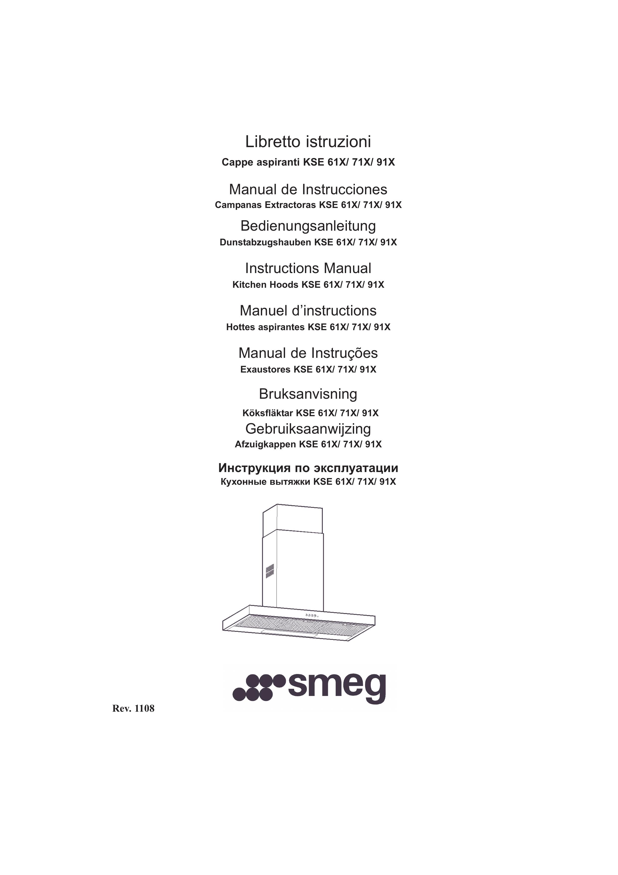 Smeg KSE 91X Ventilation Hood User Manual