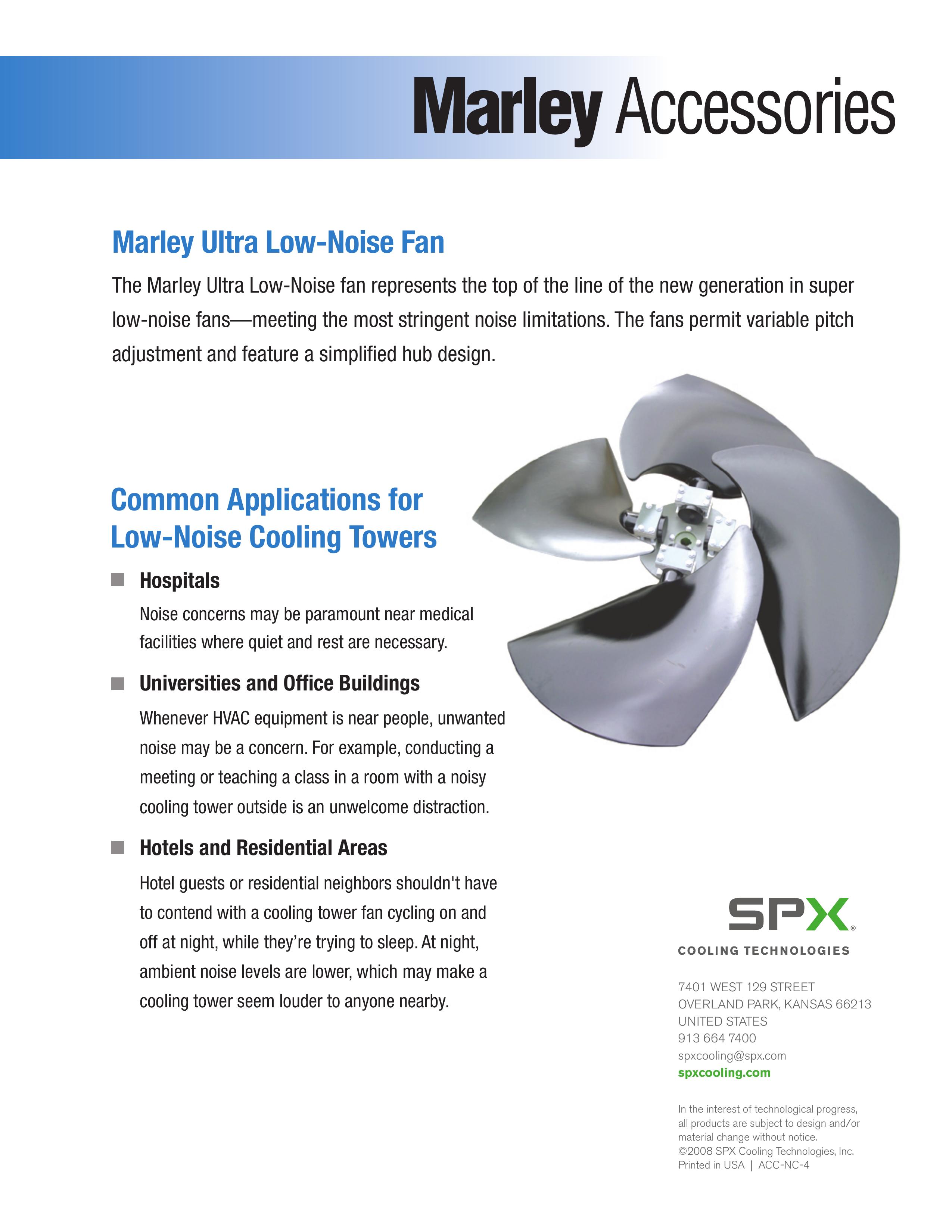 SPX Cooling Technologies ACC-NC-4 Ventilation Hood User Manual
