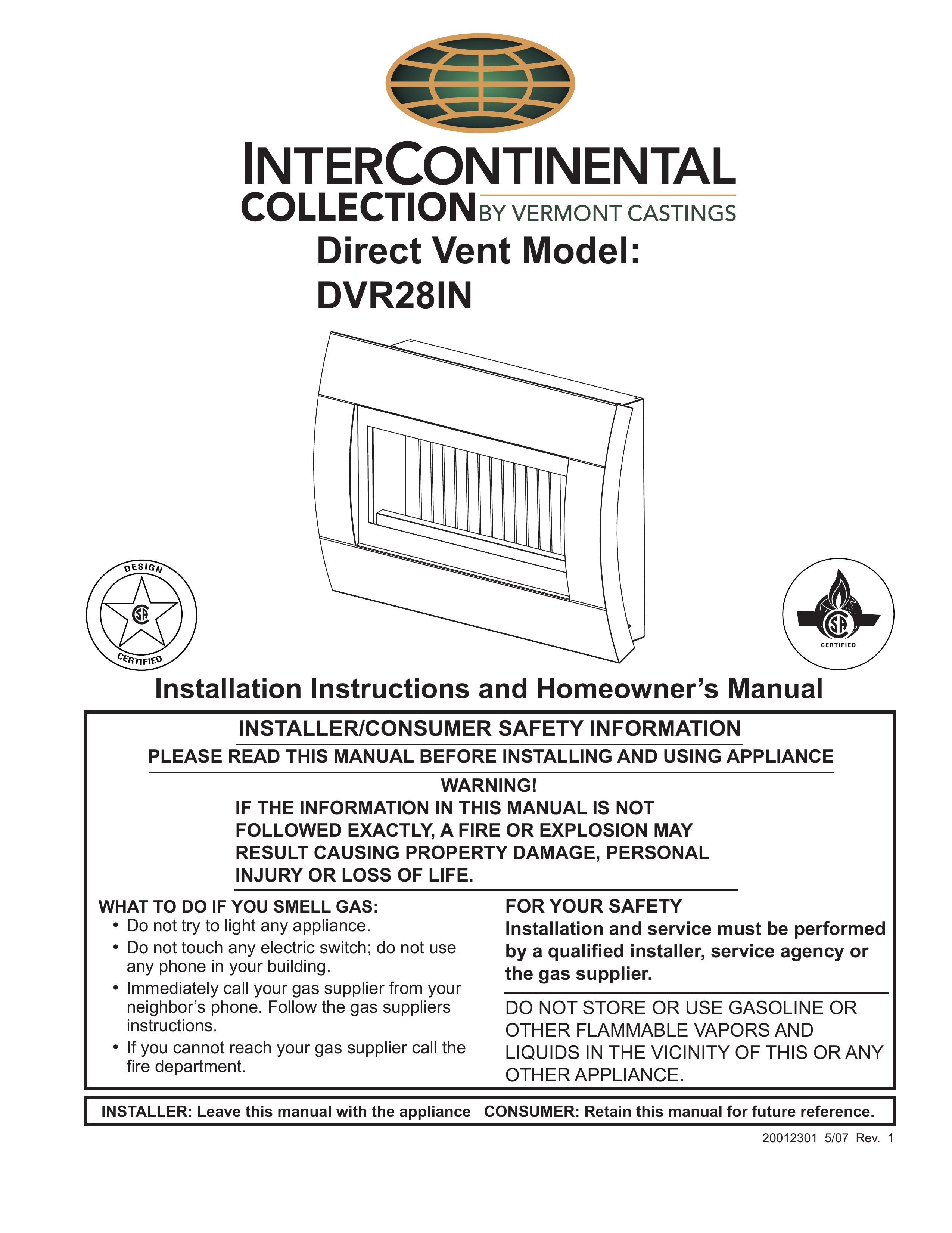 Vermont Casting DVR28IN Ventilation Hood User Manual