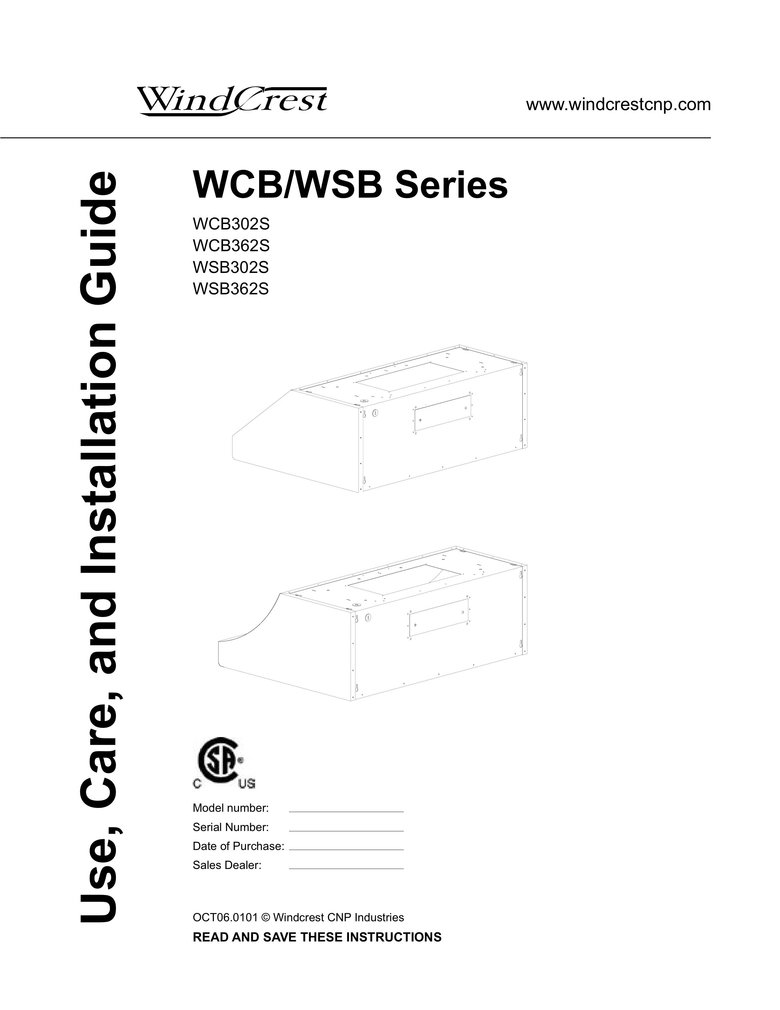 Wind Crest WSB362S Ventilation Hood User Manual