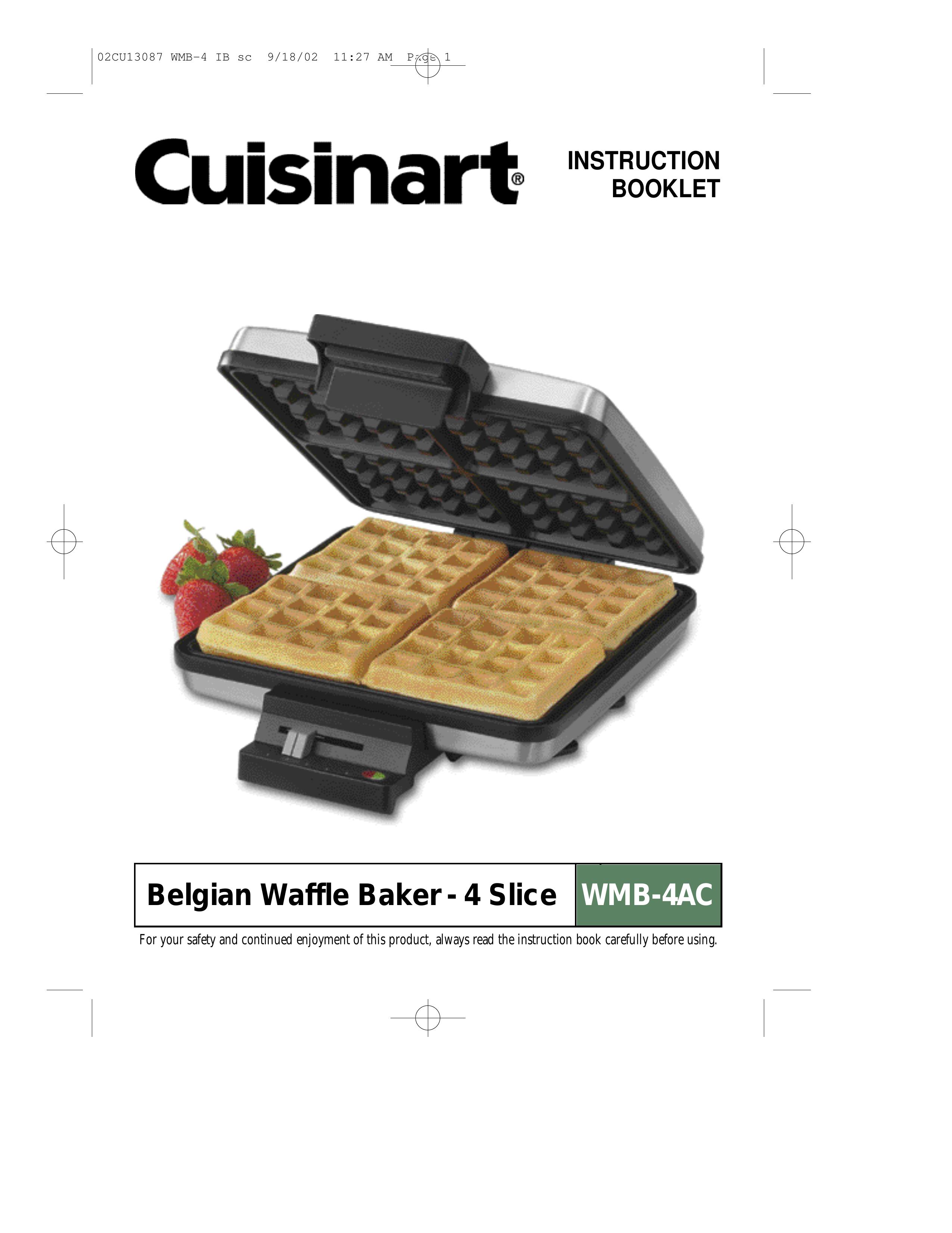 Cuisinart WMB-4AC Waffle Iron User Manual