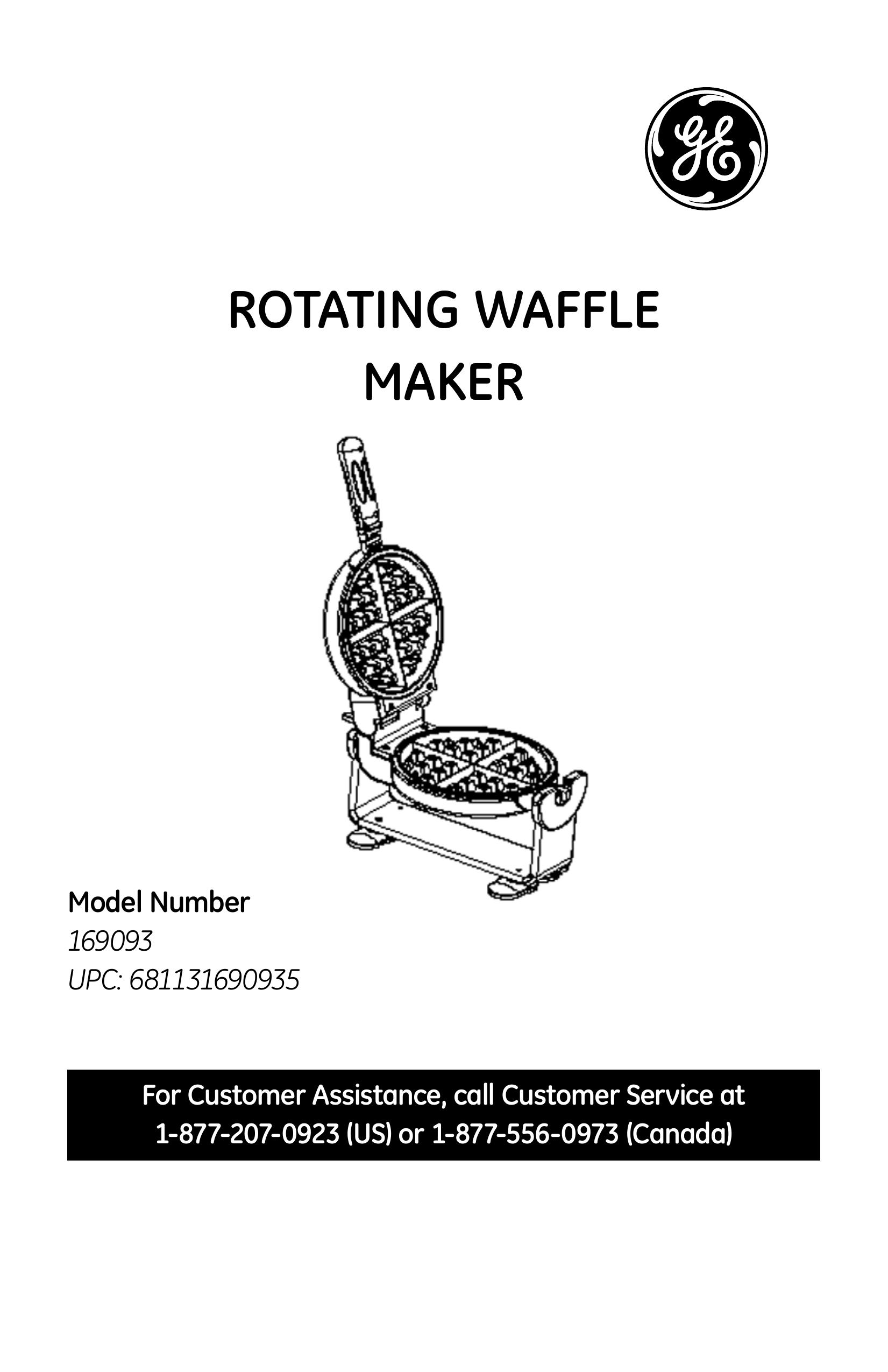 GE 169093 Waffle Iron User Manual