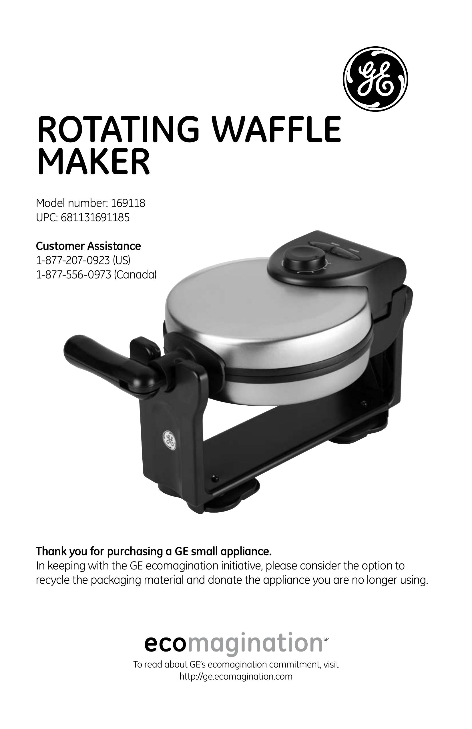 GE 169118 Waffle Iron User Manual
