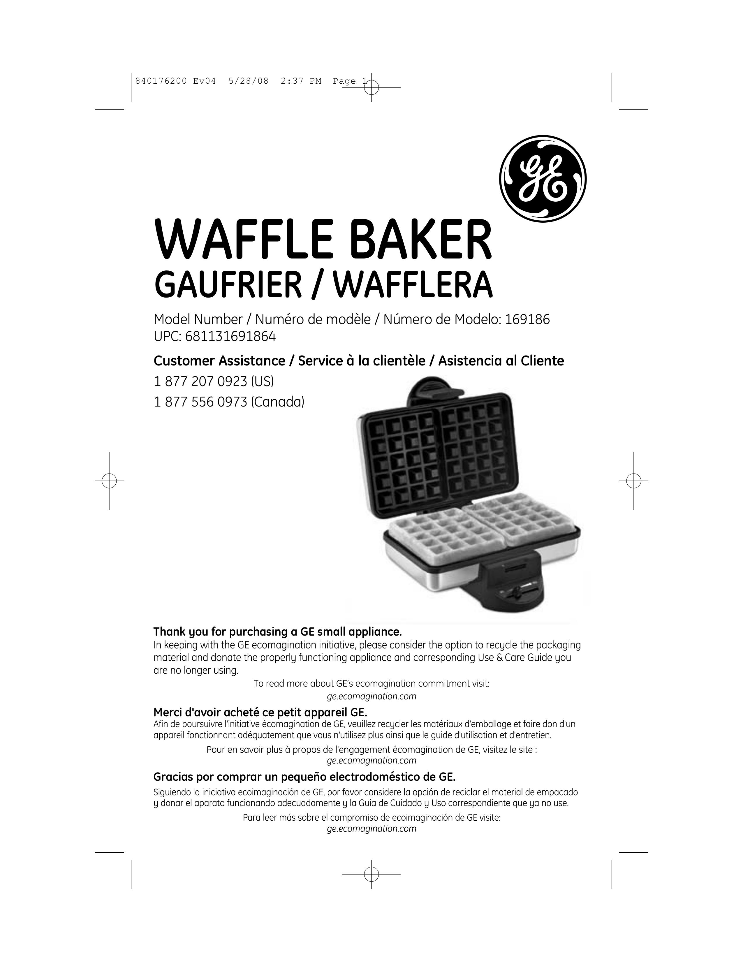 GE 840176200 Waffle Iron User Manual