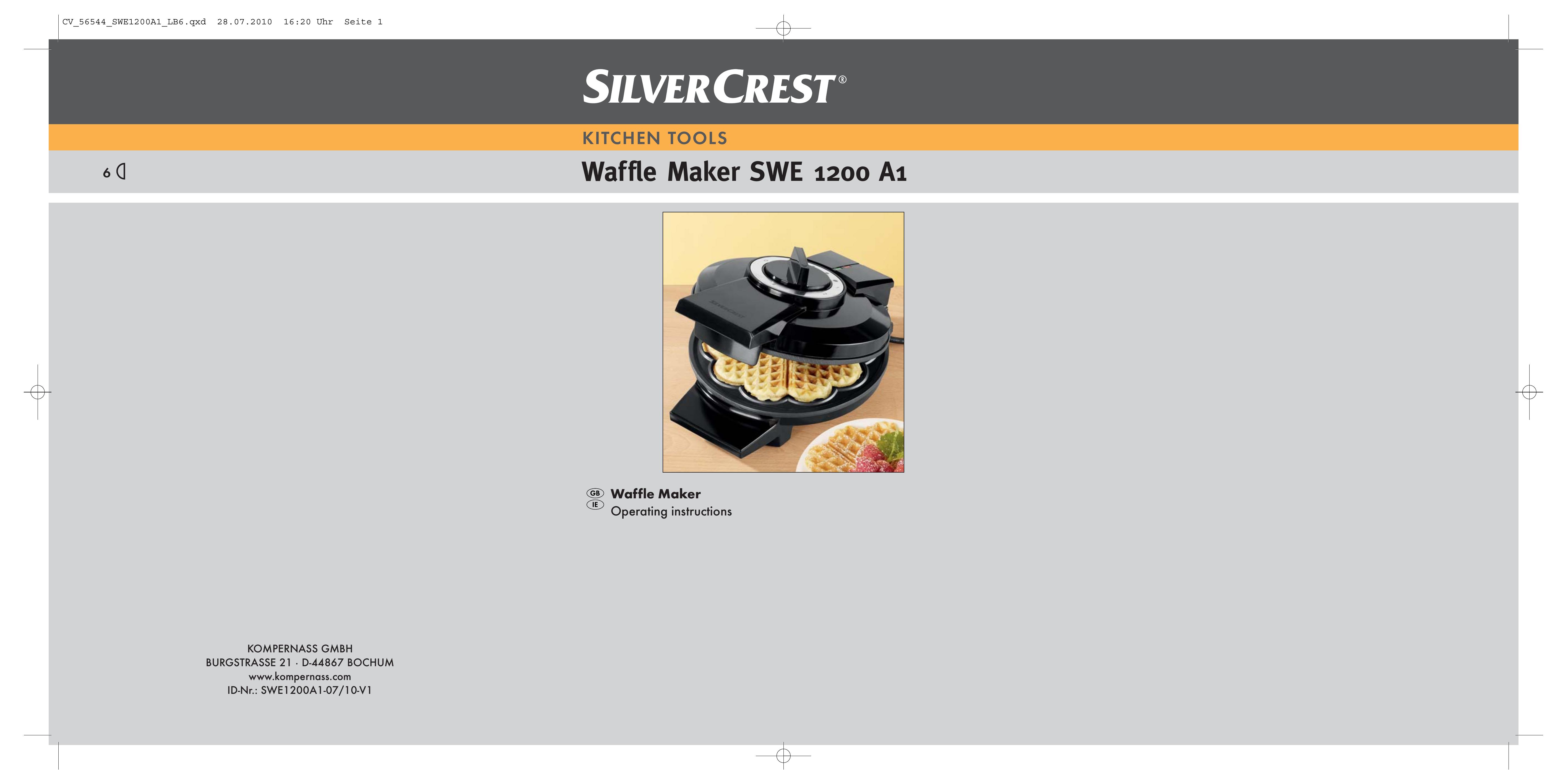 Kompernass SWE 1200 A1 Waffle Iron User Manual