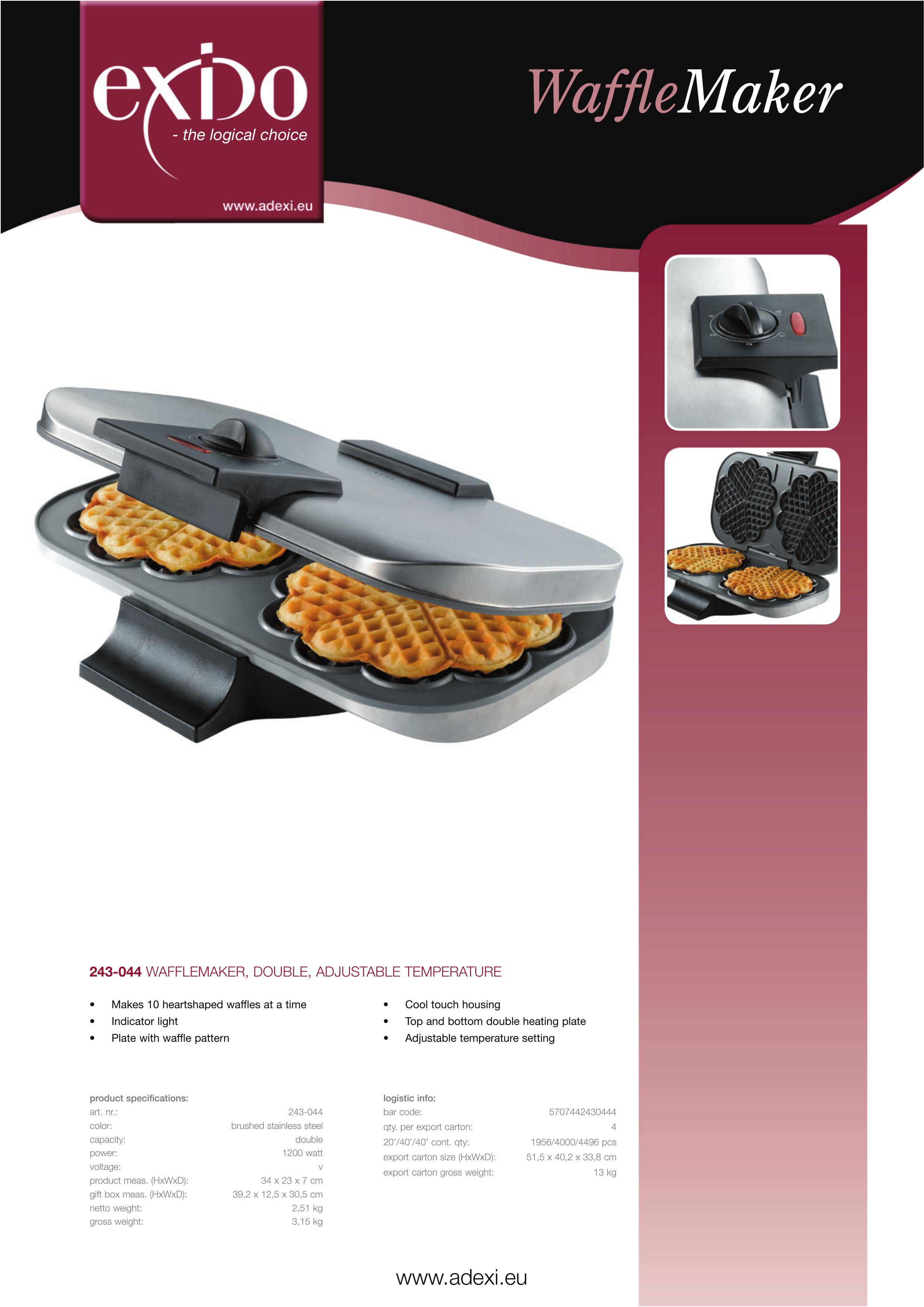 Melissa 243044 Waffle Iron User Manual