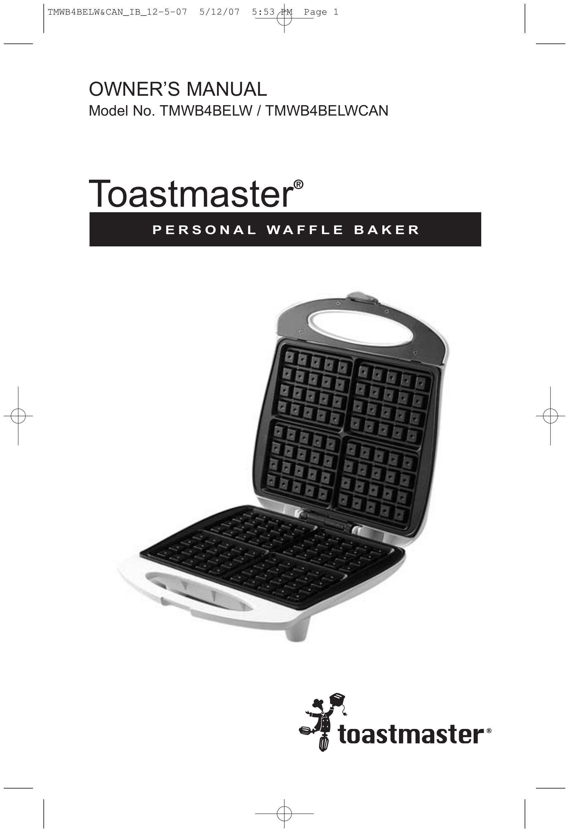 Toastmaster TMWB4BELWCAN Waffle Iron User Manual