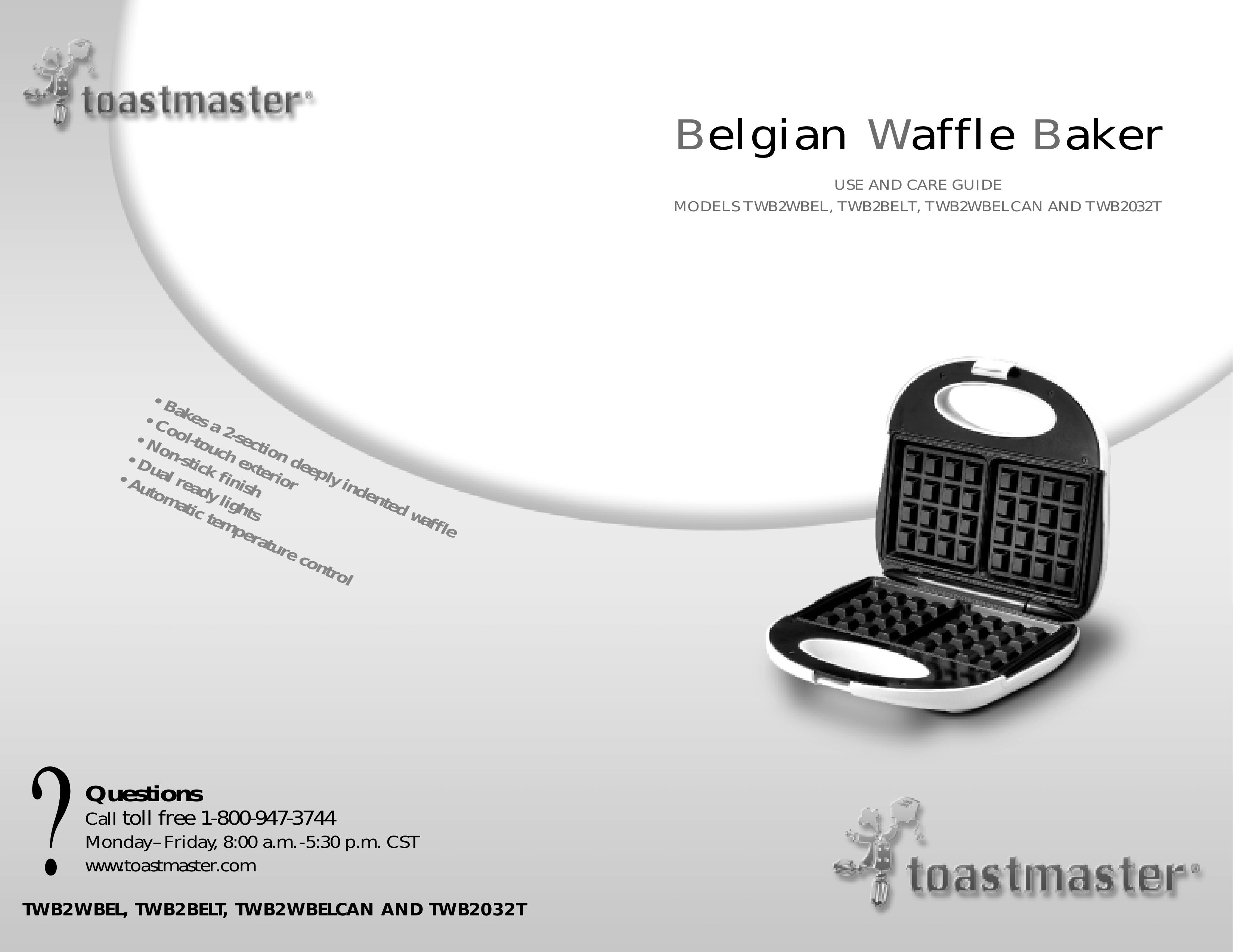 Toastmaster TWB2WBEL Waffle Iron User Manual