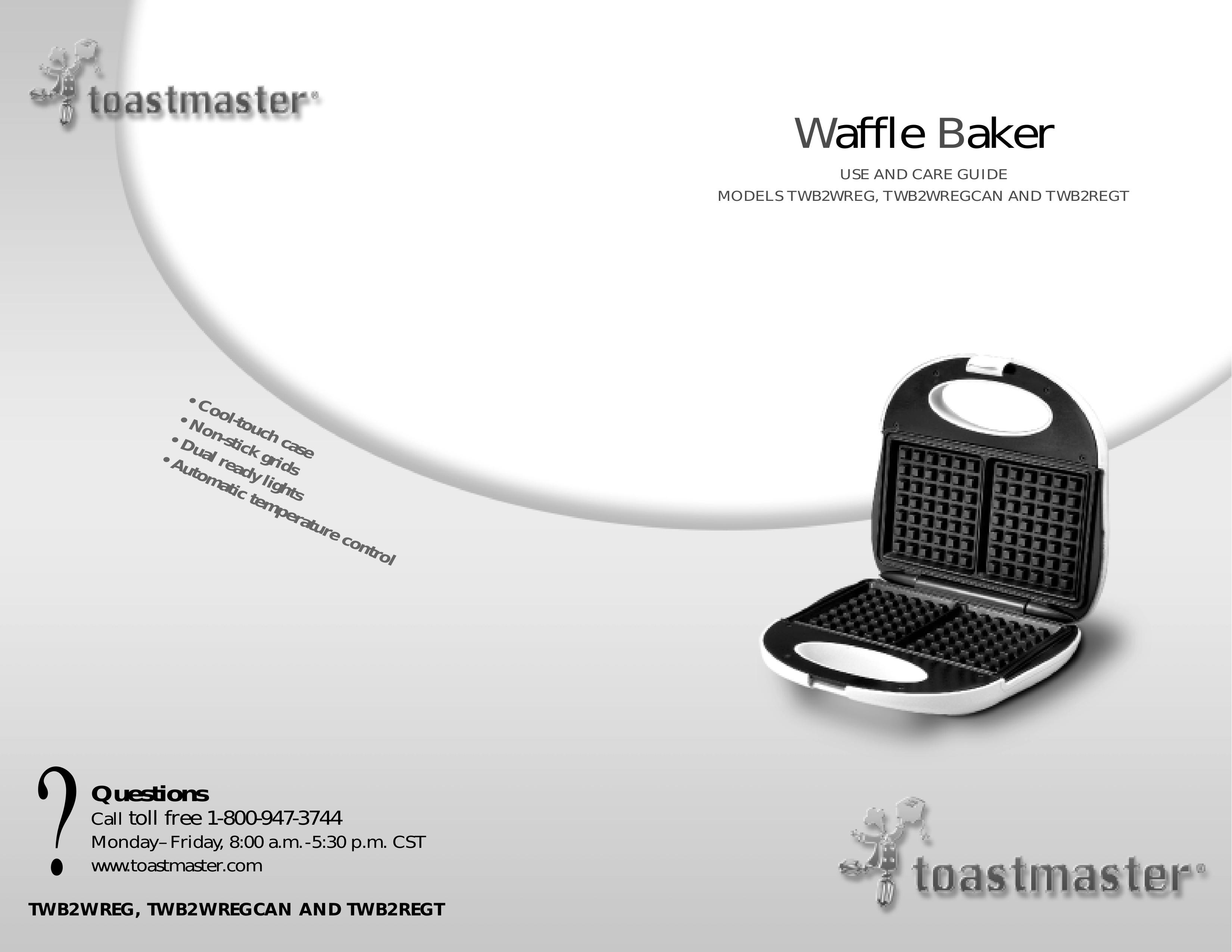 Toastmaster TWB2WREGCAN Waffle Iron User Manual