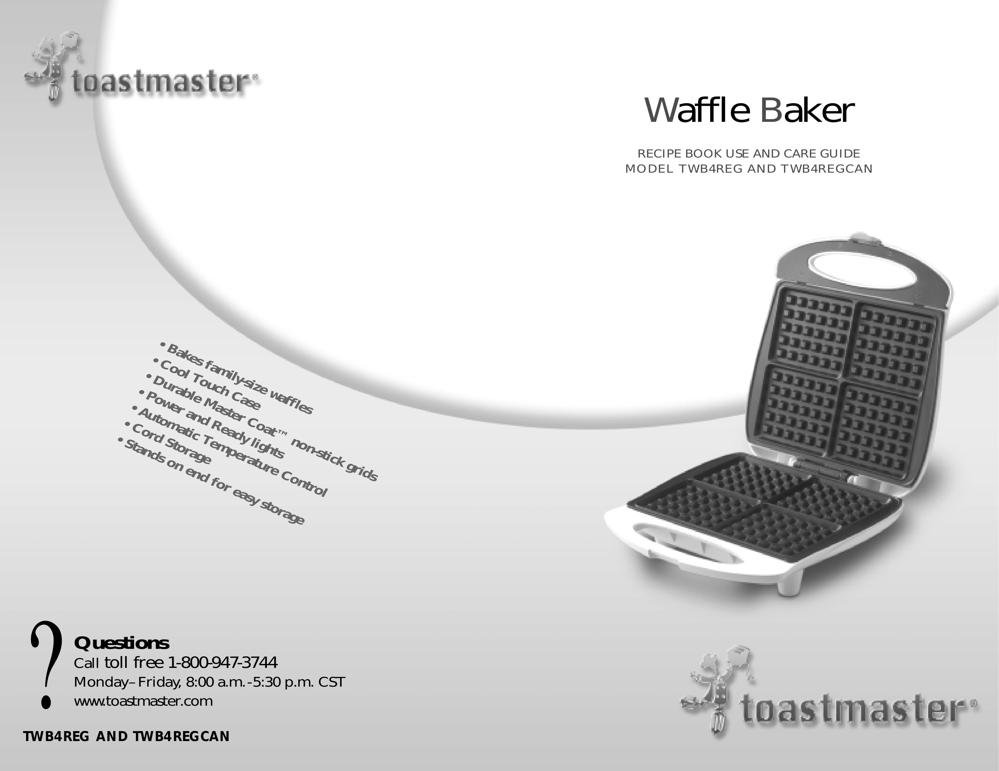 Toastmaster TWB4REGCAN Waffle Iron User Manual
