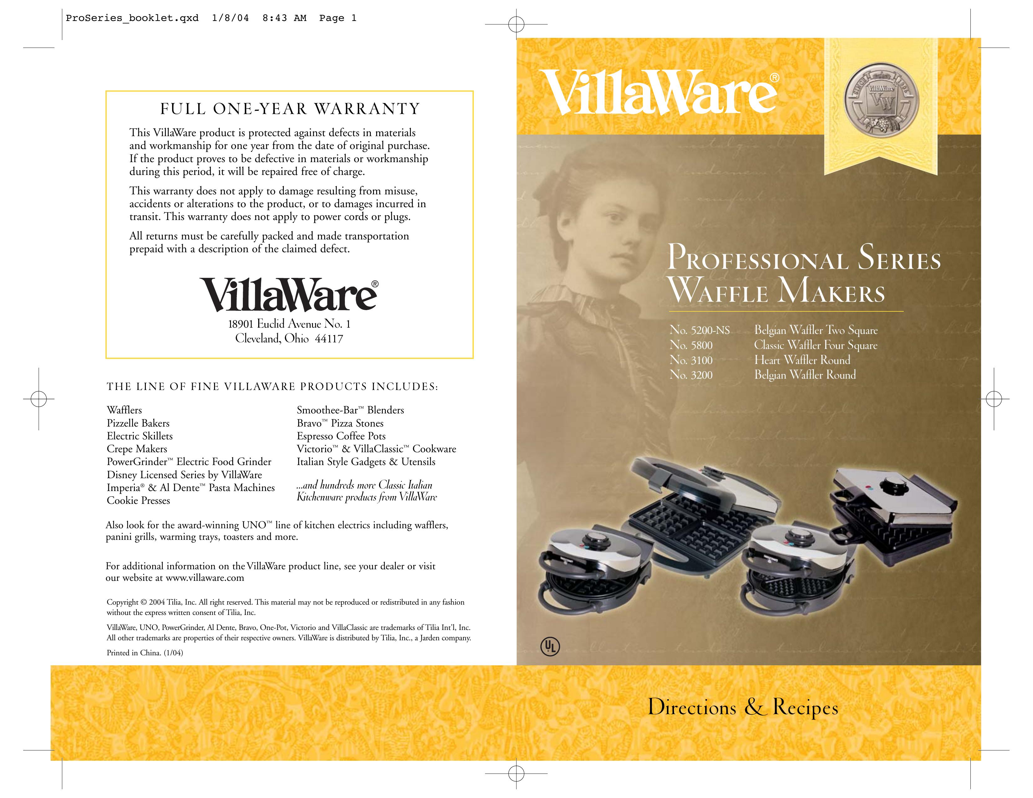 Villaware 3100 Waffle Iron User Manual