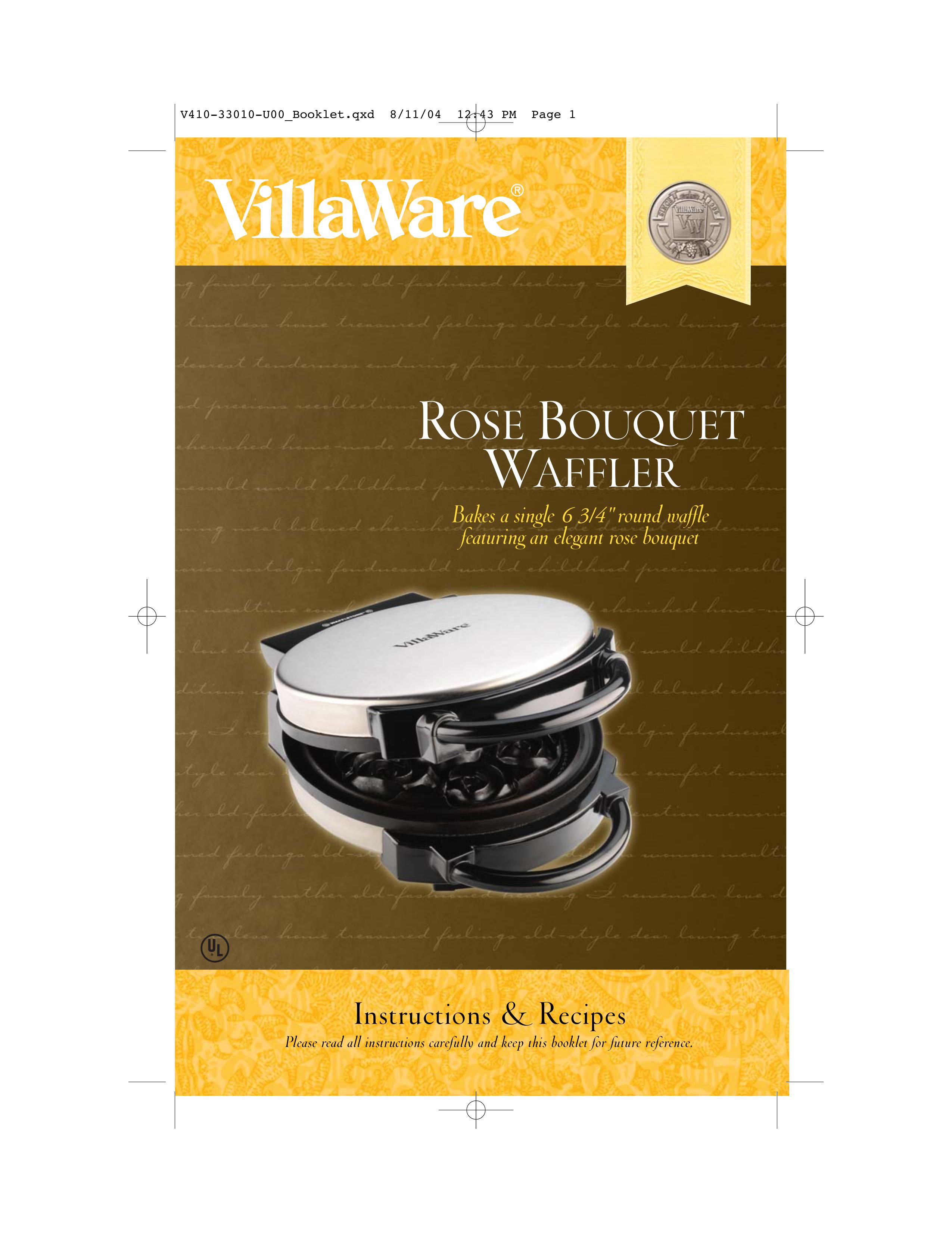 Villaware ROSE BOUQUET WAFFLER Waffle Iron User Manual